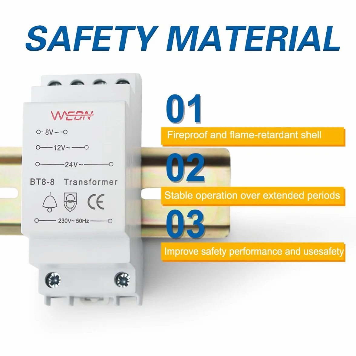 BT8-8 transformator dzwonka do drzwi napięcie znamionowe 230/240 V AC 50/60 Hz dopuszczenie IP20 CE