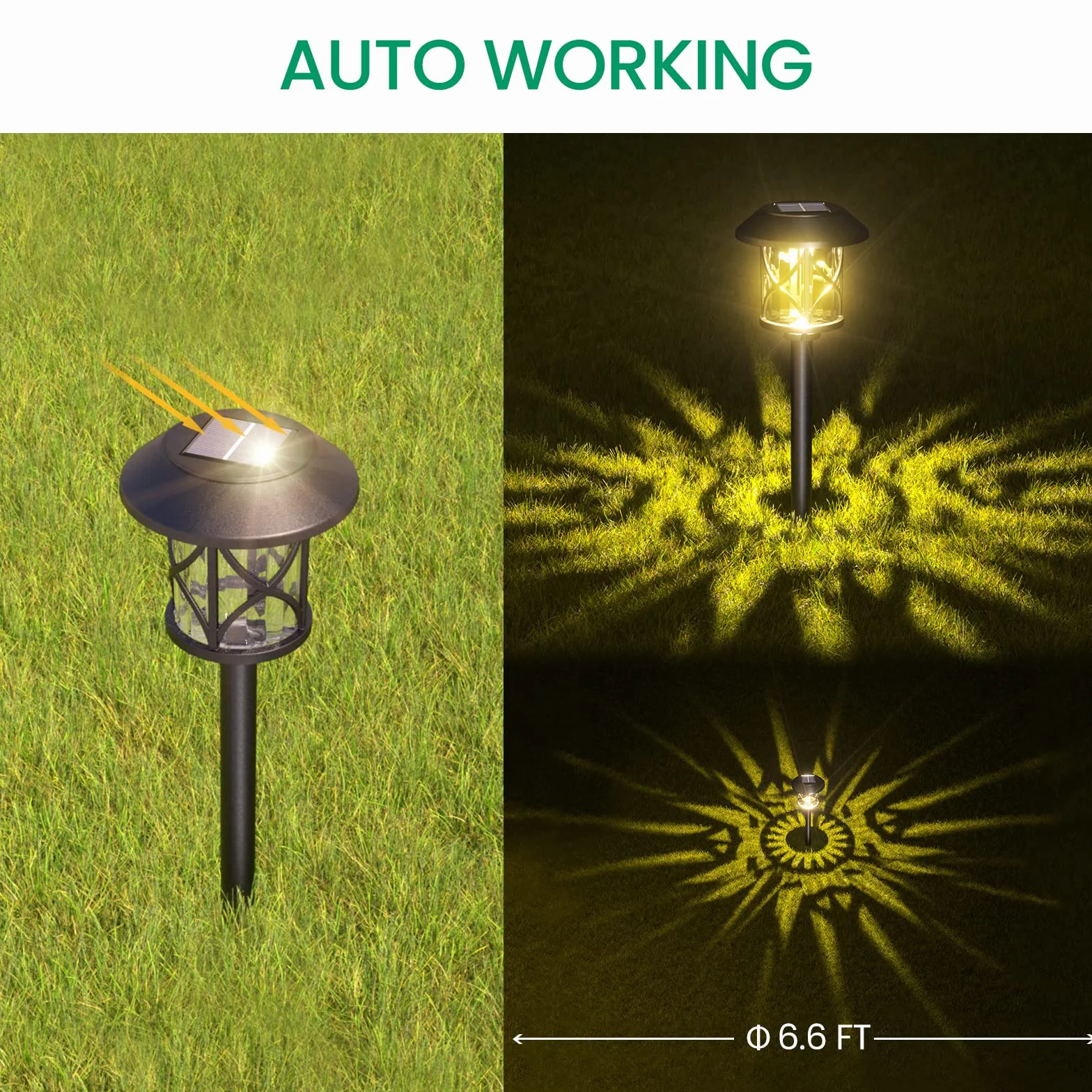 Lampa solarna ogrodowa LED Quntis IP65 wodoodporna zestaw 6 ciepły biały