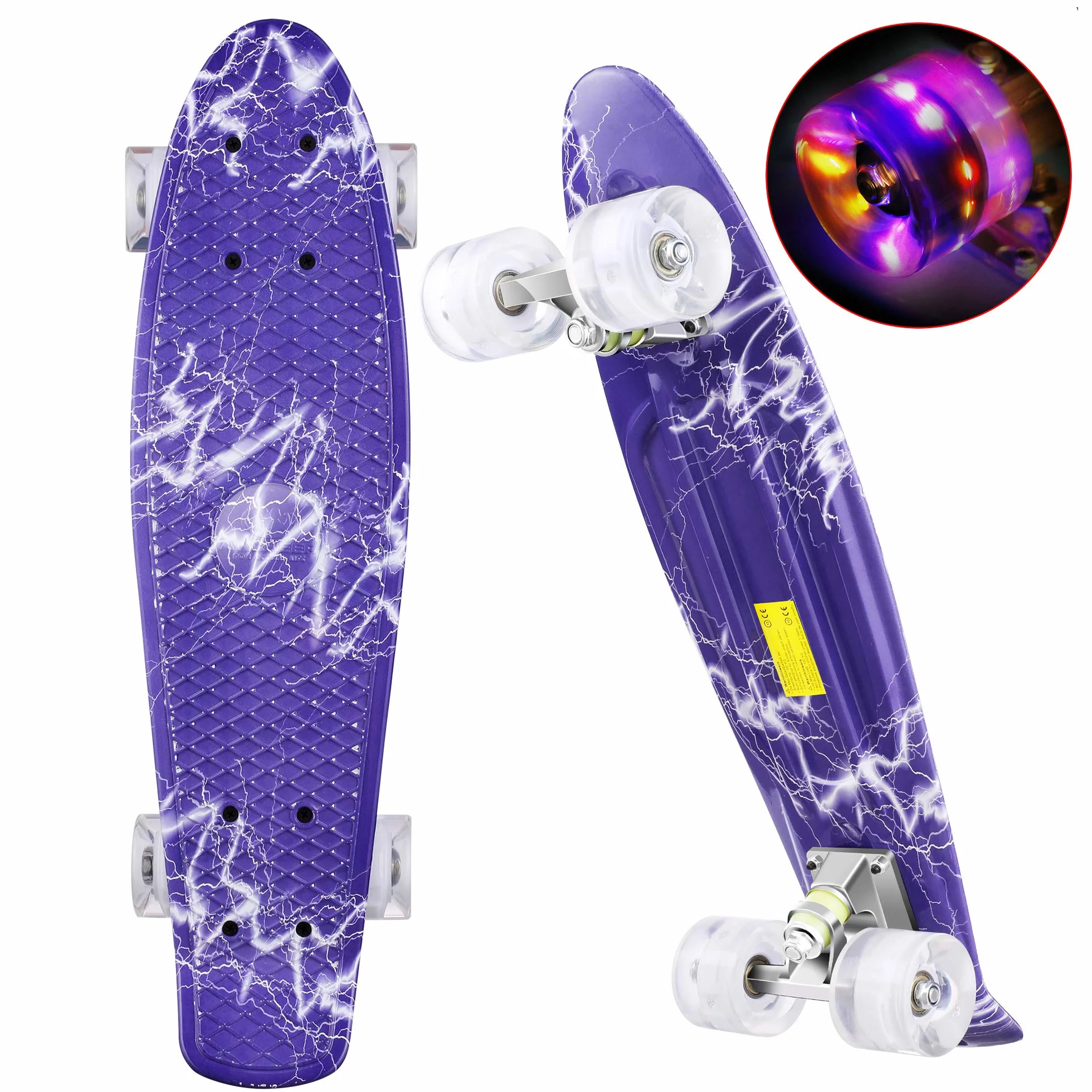 WeSkate deskorolka dla początkujących 22" kompletna mini Cruiser deskorolka plastikowa taca i kółka PU ABEC-9 łożysko dla dorosłych, nastolatków, chłopców, dziewcząt