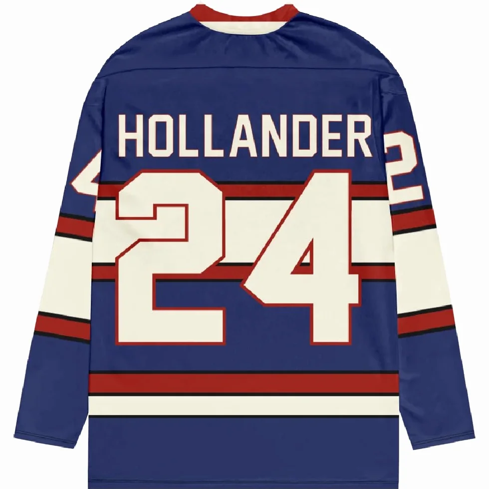 Heated Rivalry Shane Hollander 24 koszulka hokejowa - unisex granatowy sweter z dekoltem w serek z długim rękawem, sportowa odzież uliczna dla fanów serii