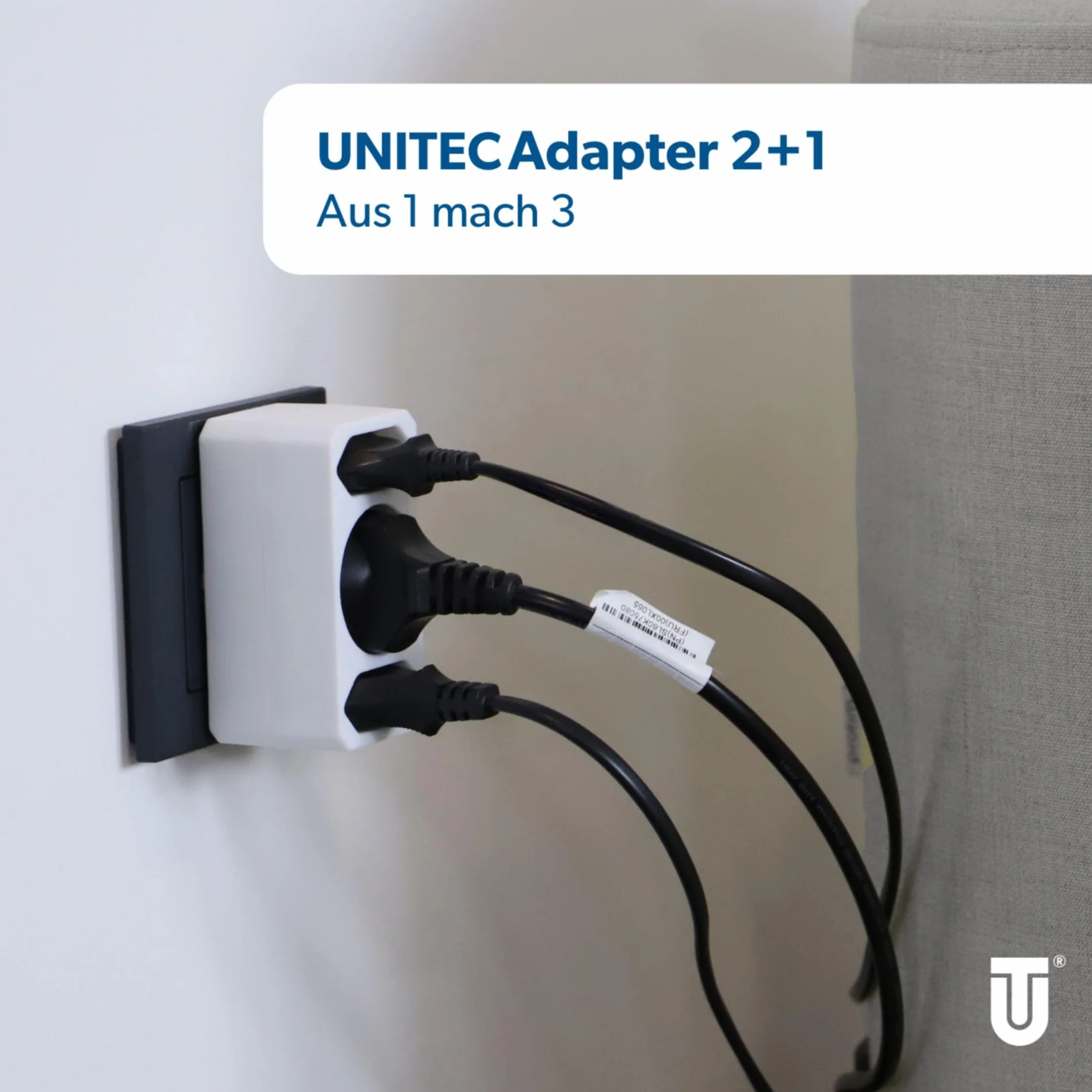 Unitec 43426L Rozdzielacz Biały 10 x 4,5 x 7,5 cm