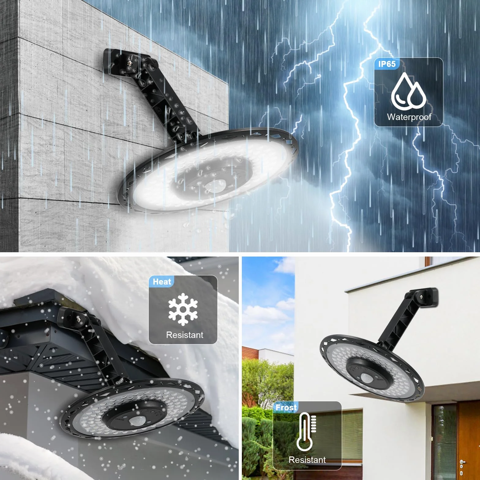 Lixada Lampy solarne zewnętrzne 2 sztuki 180 LED 4400 mAh IP65 czujnik ruchu 5 trybów