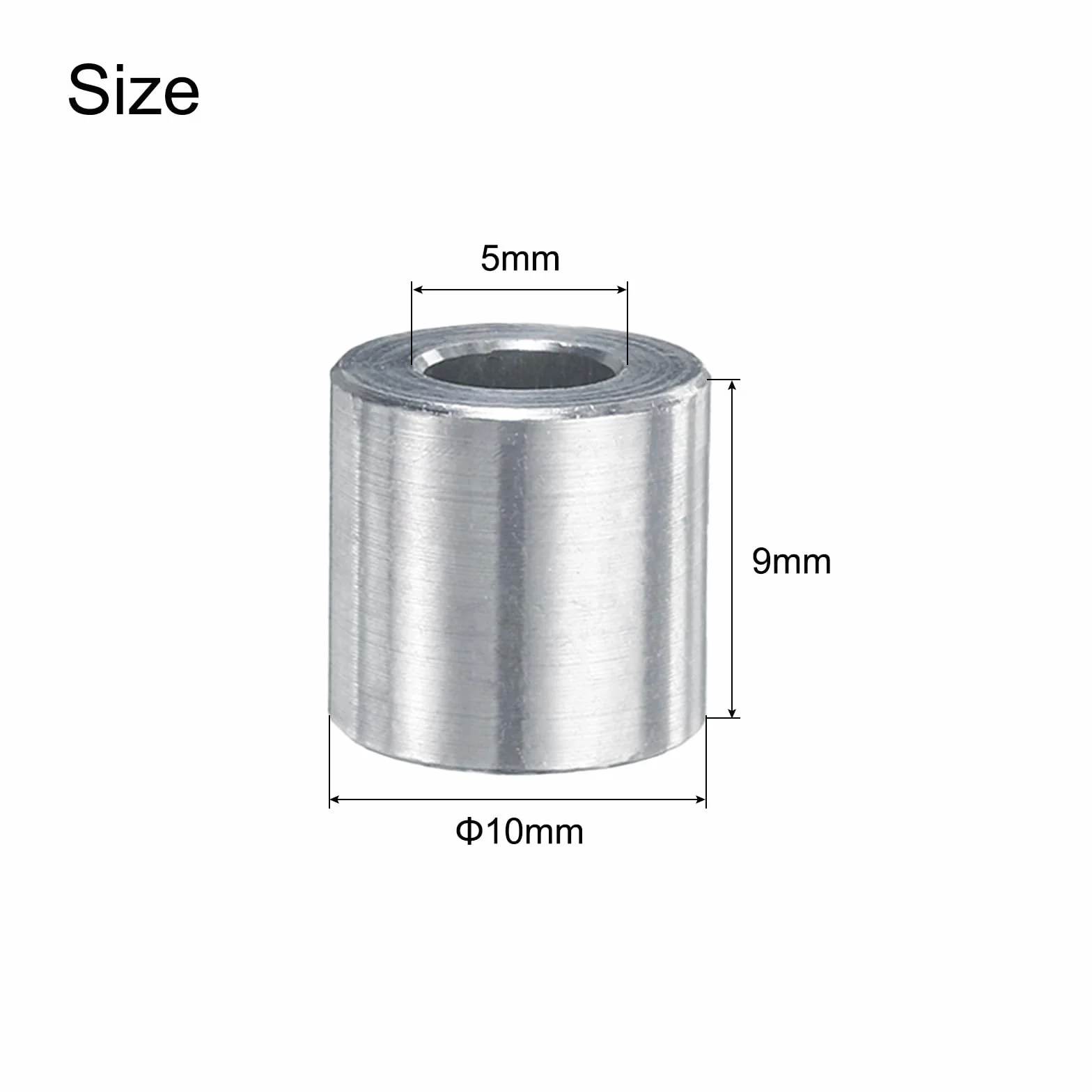 QUARKZMAN 40 sztuk aluminiowych wsporników dystansowych 5 mm otwór x 10 mm x 9 mm tuleja dystansowa M5