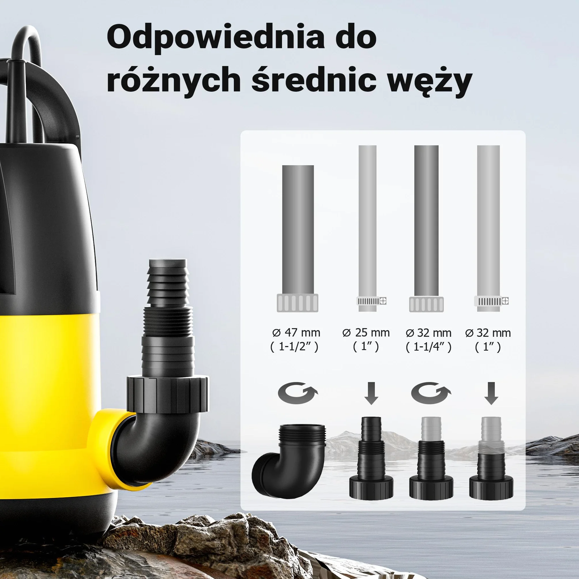 Wiltec Pompa zanurzeniowa do wody brudnej z pływakiem 250 W, 6000 l/h