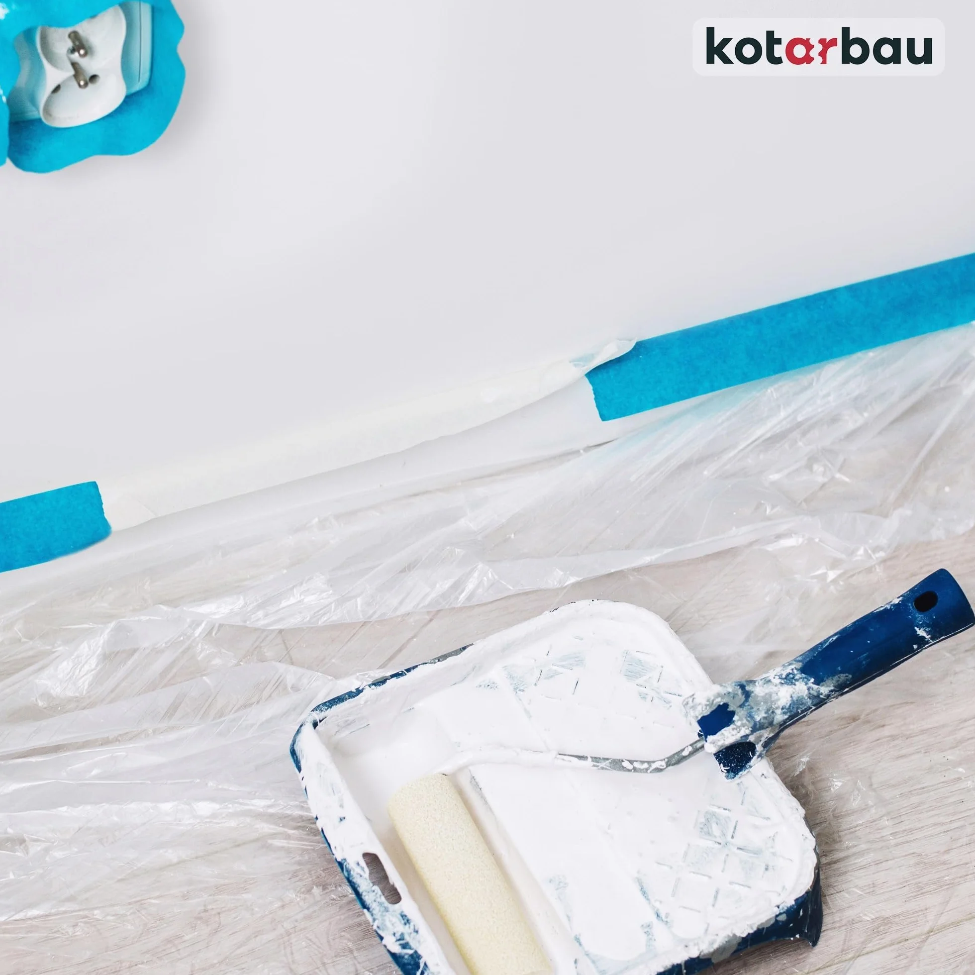 KOTARBAU® Folia Malarska 4 x 5 m Folia Ochronna Budowlana Przezroczysta