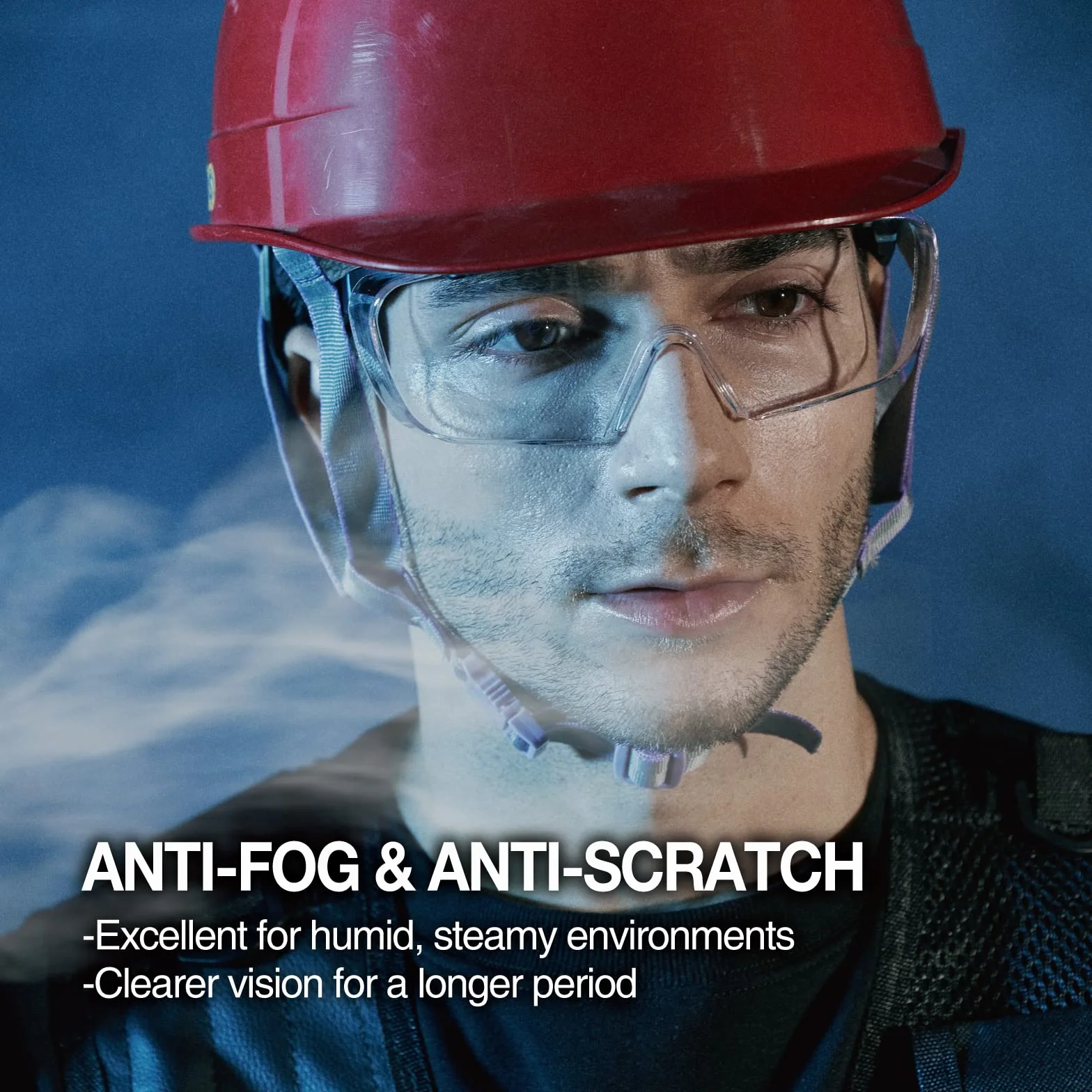 DEX FIT SG210 OTG okulary ochronne; ochrona oczu Z87, odporne na mgłę i zarysowania, regulowane, dla mężczyzn i kobiet, ochrona przed promieniowaniem UV