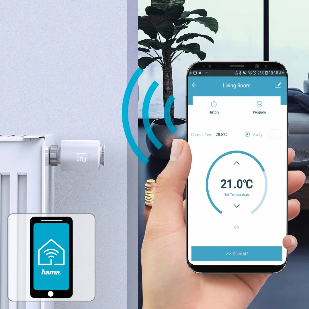 Hama Inteligentny termostat do grzejników WiFi programowalny regulacja ogrzewania oszczędność energii