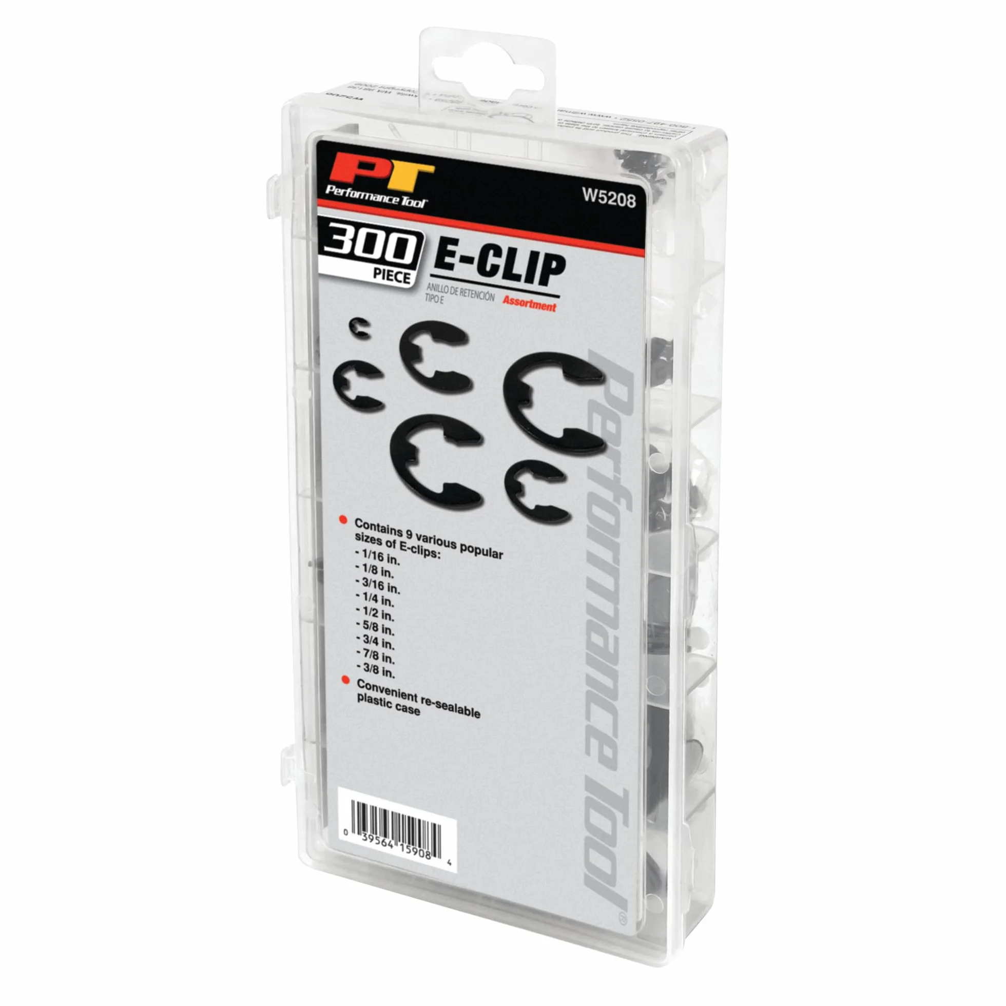 Performance Tool W5208 E-Clip Asortyment 300 szt. czarny