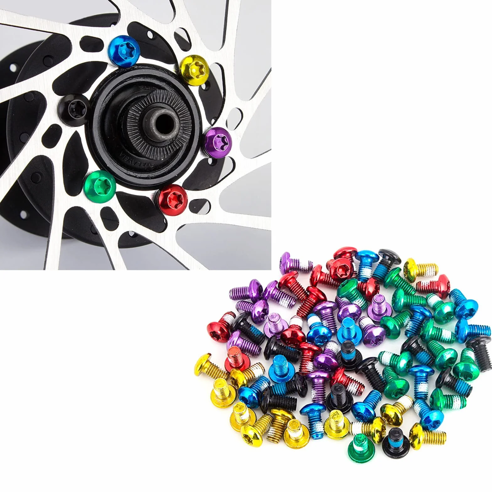 śruby do tarcz hamulcowych do roweru, 12 sztuk M5 x 10 mm Eloksowane śruby do tarcz hamulcowych rowerowych, śruba T25 do tarczy rowerowej dla MTB, roweru szosowego, roweru górskiego (czarne)
