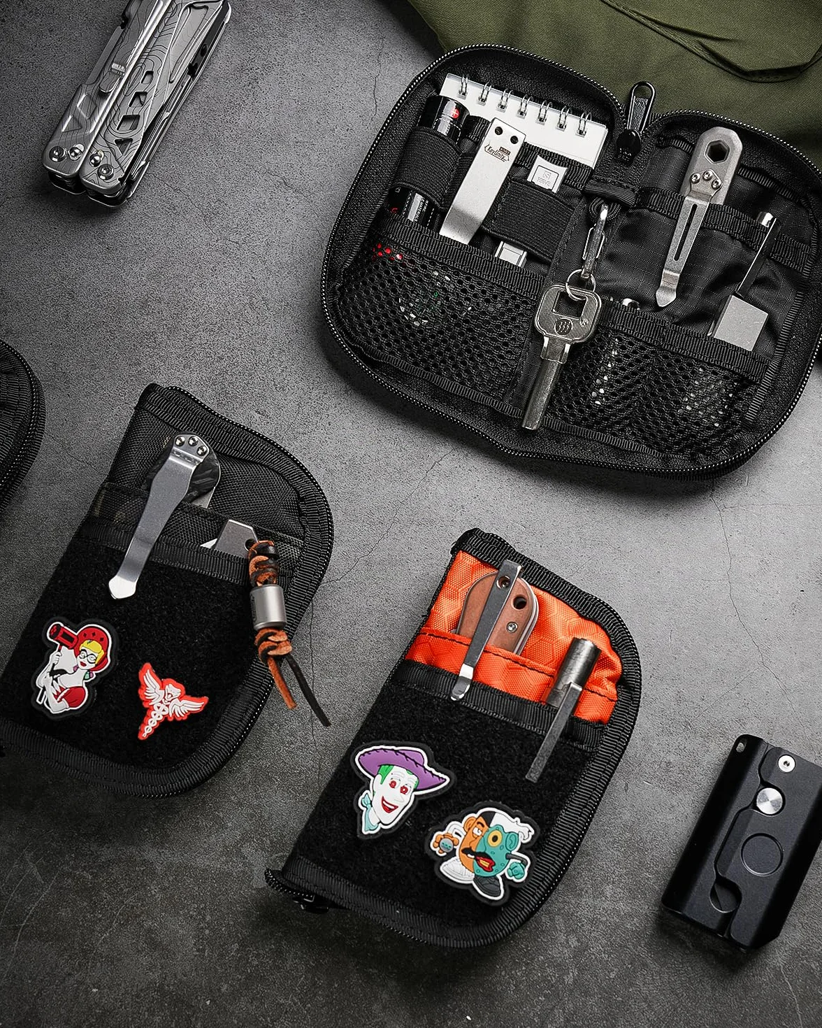 VIPERADE VE10 EDC Multitool Etui Organizer Wielofunkcyjne Nylonowe Kieszonkowe Narzędzia Pochwa Nóż Latarkę Obsadka do Pióra Pomarańczowy