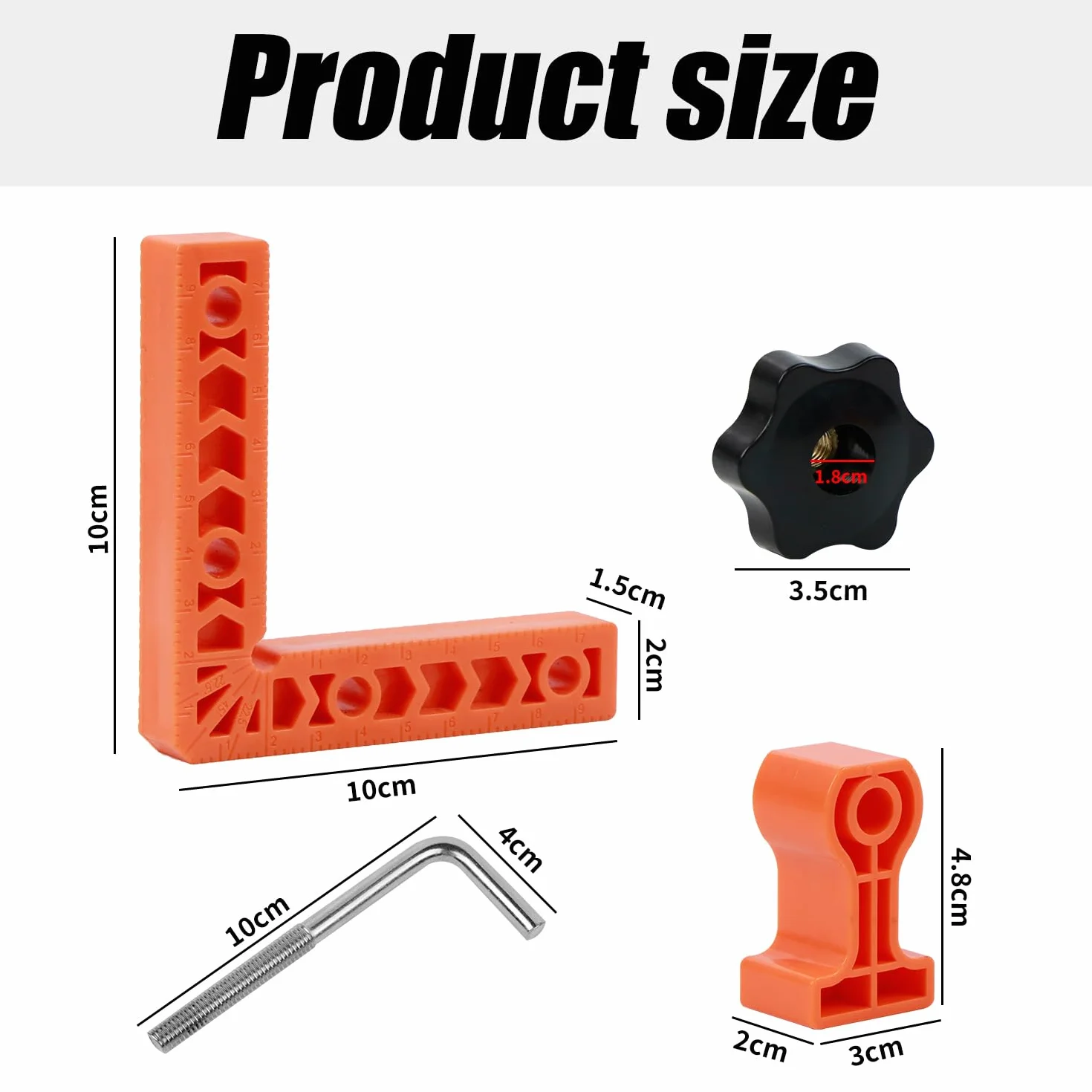 Zacisk kątowy 90 stopni 4 pary zacisków mocujących 2 sztuki 10 x 10 cm L-Type narożny prostokątny narzędzia do obróbki drewna
