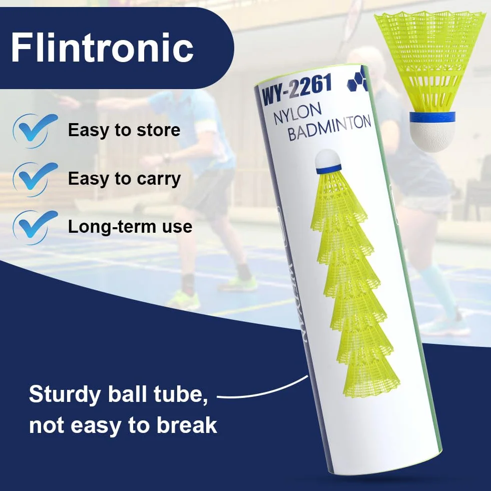 flintronic Piłki do badmintona 12 sztuk