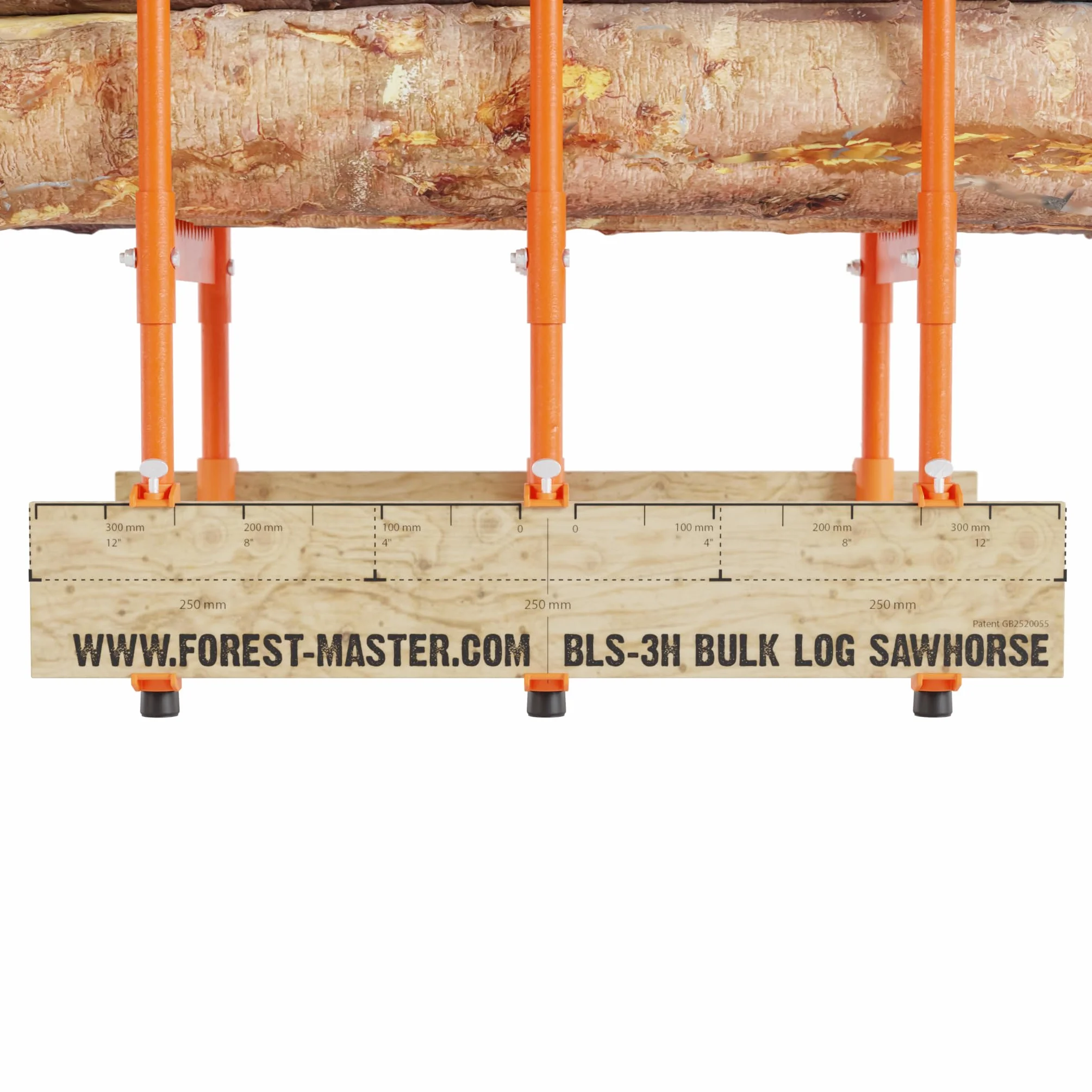 Forest Master BLS-3H Koźlik do Drewna, Udźwig 250 kg, Składany, Potrójne Samozaciskowe Łańcuchy