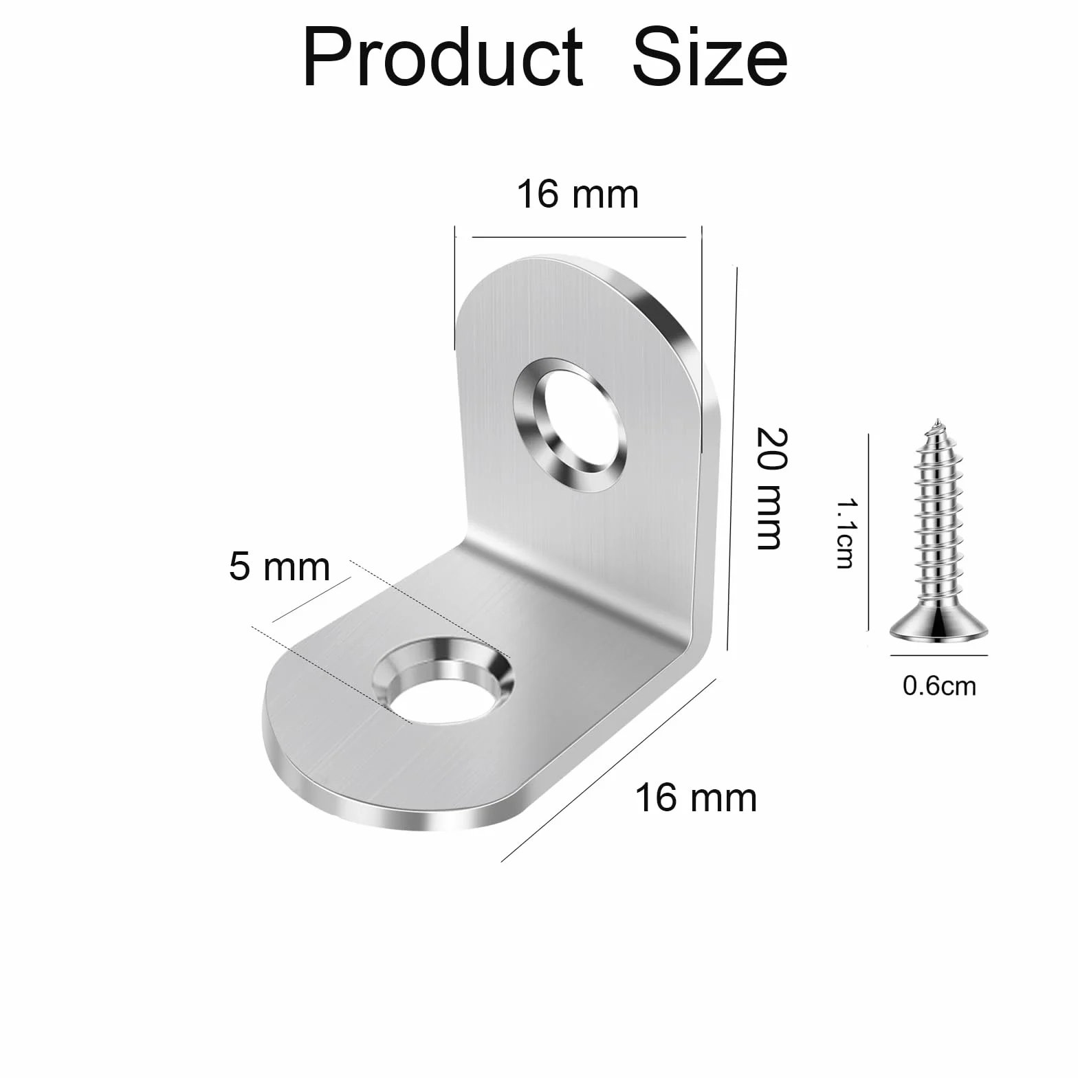 Stal nierdzewna kątownik 20×20×16 mm 90 stopni L klamry narożne do mebli 30 sztuk