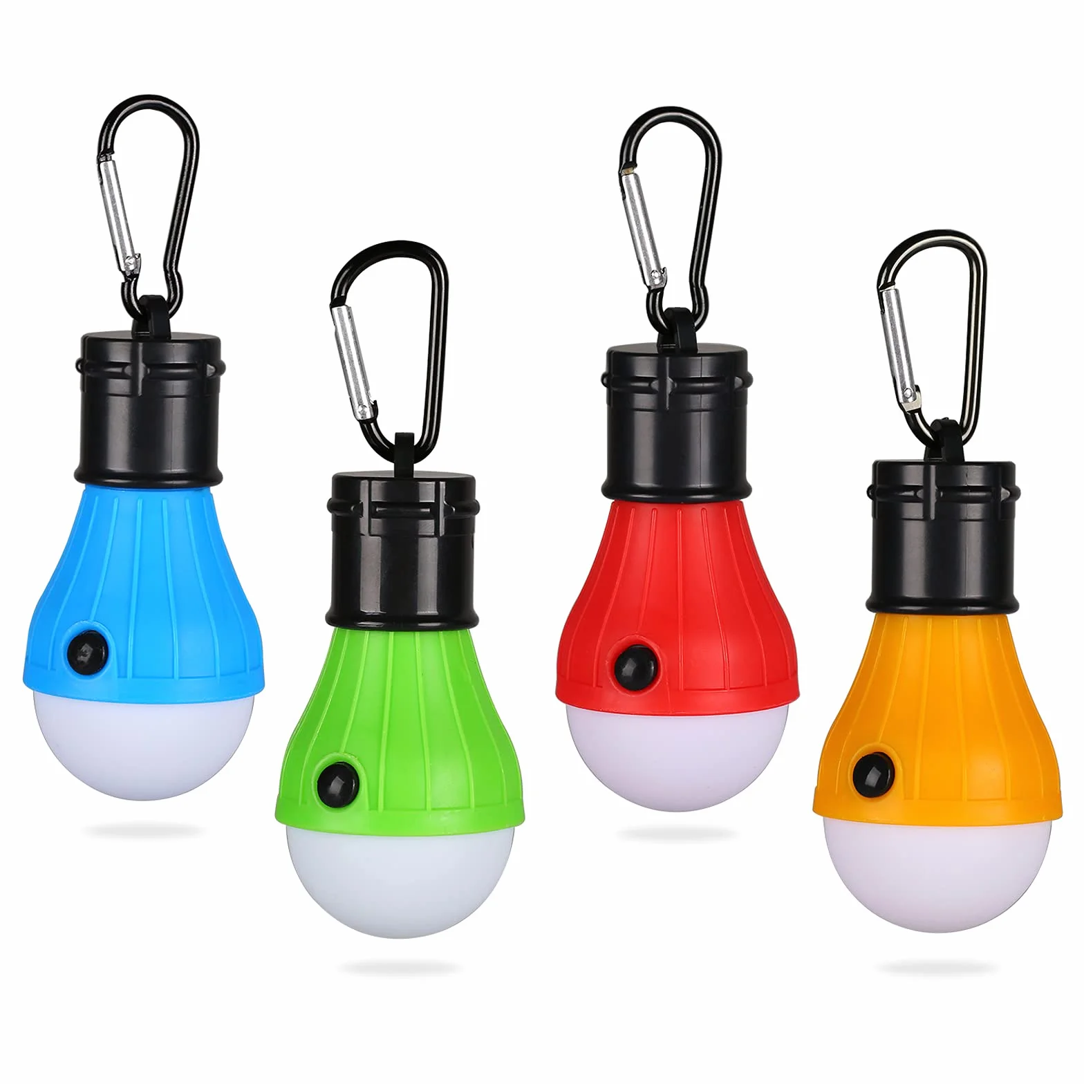 Yizhet Lampa kempingowa, 4 x lampa kempingowa Led, latarnia zestaw żarówek, światło awaryjne z karabińczykiem, wodoszczelna, przenośna na kemping, przygody