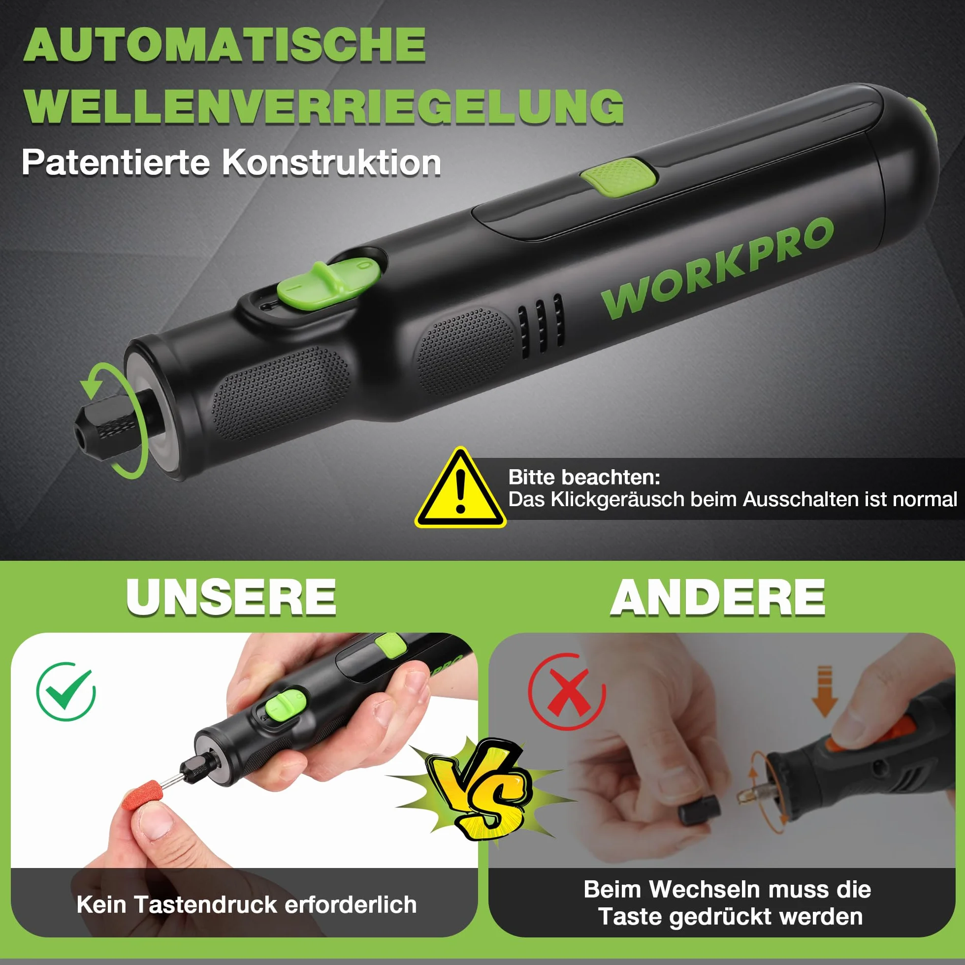 WORKPRO Zestaw szlifierek elektrycznych 7,2 V