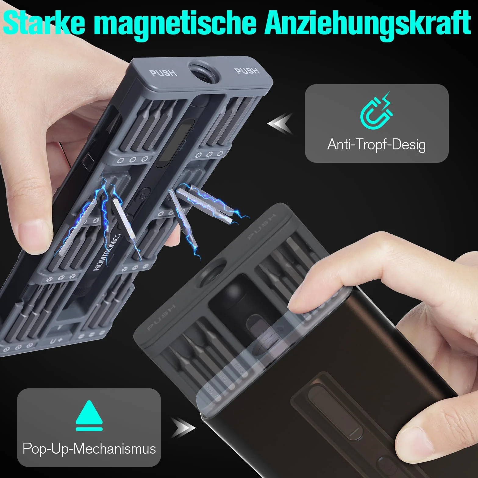 Mini śrubokręt elektryczny 52 w 1, precyzyjny śrubokręt akumulatorowy z ekranem OLED, LED, ładowanie USB-C