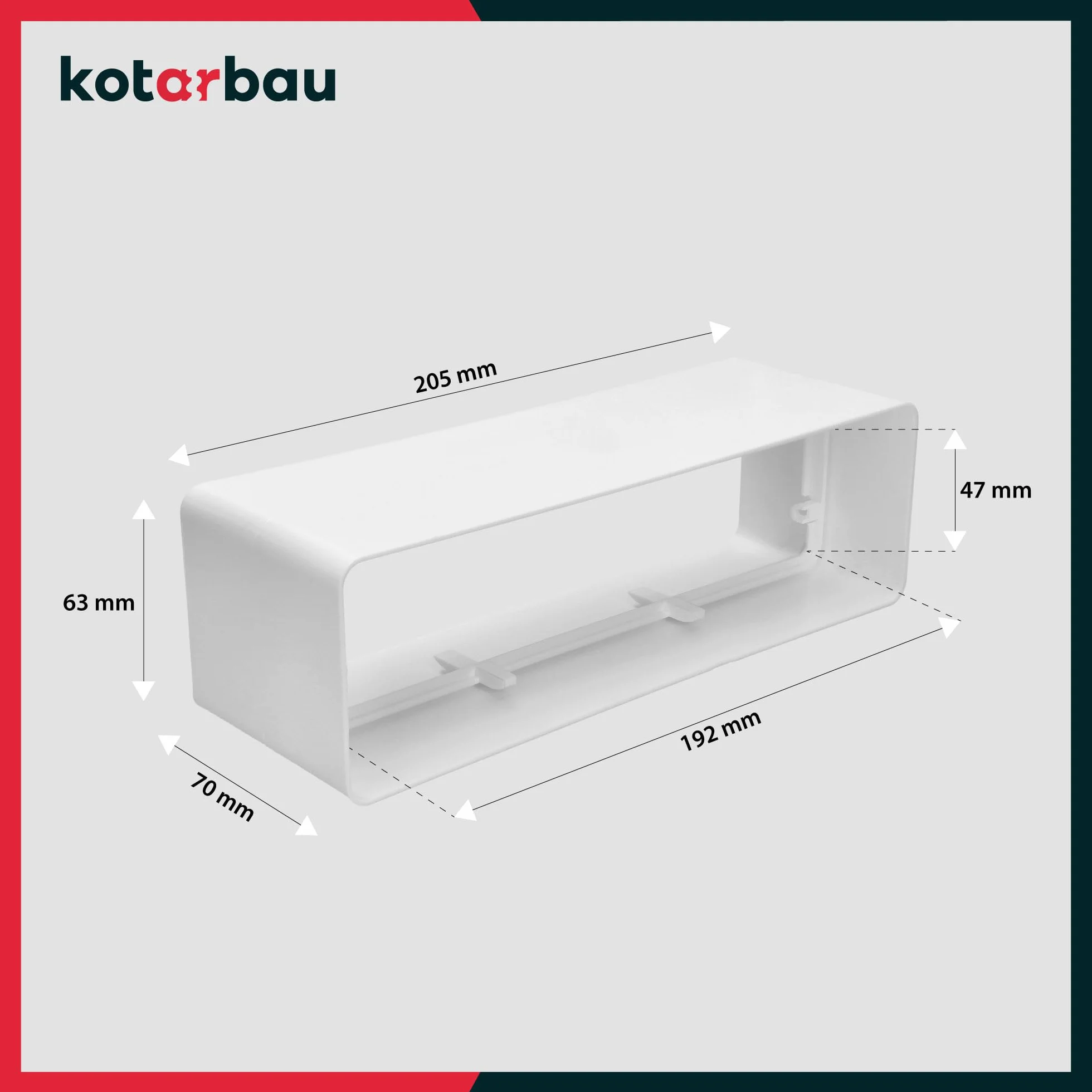 KOTARBAU® Złączka do kanału 204 mm x 60 mm