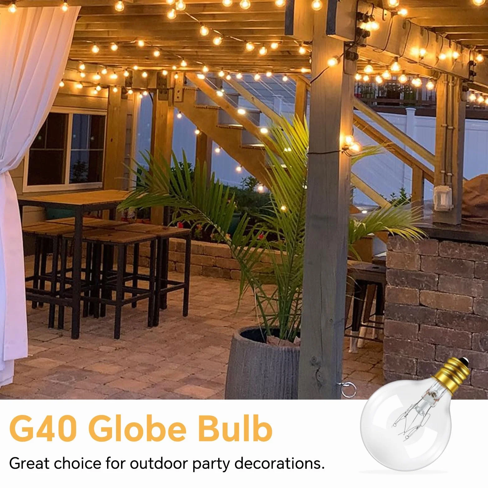 Żarówki Zamienne G40 Globe Clear E12 7W Ciepła Biel 2200K IP44 220-240V