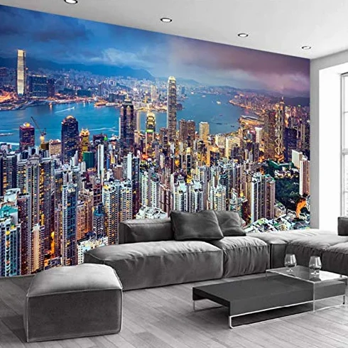 Tapeta 3D mural miasto rzeka fototapeta włóknina 200 cm × 140 cm
