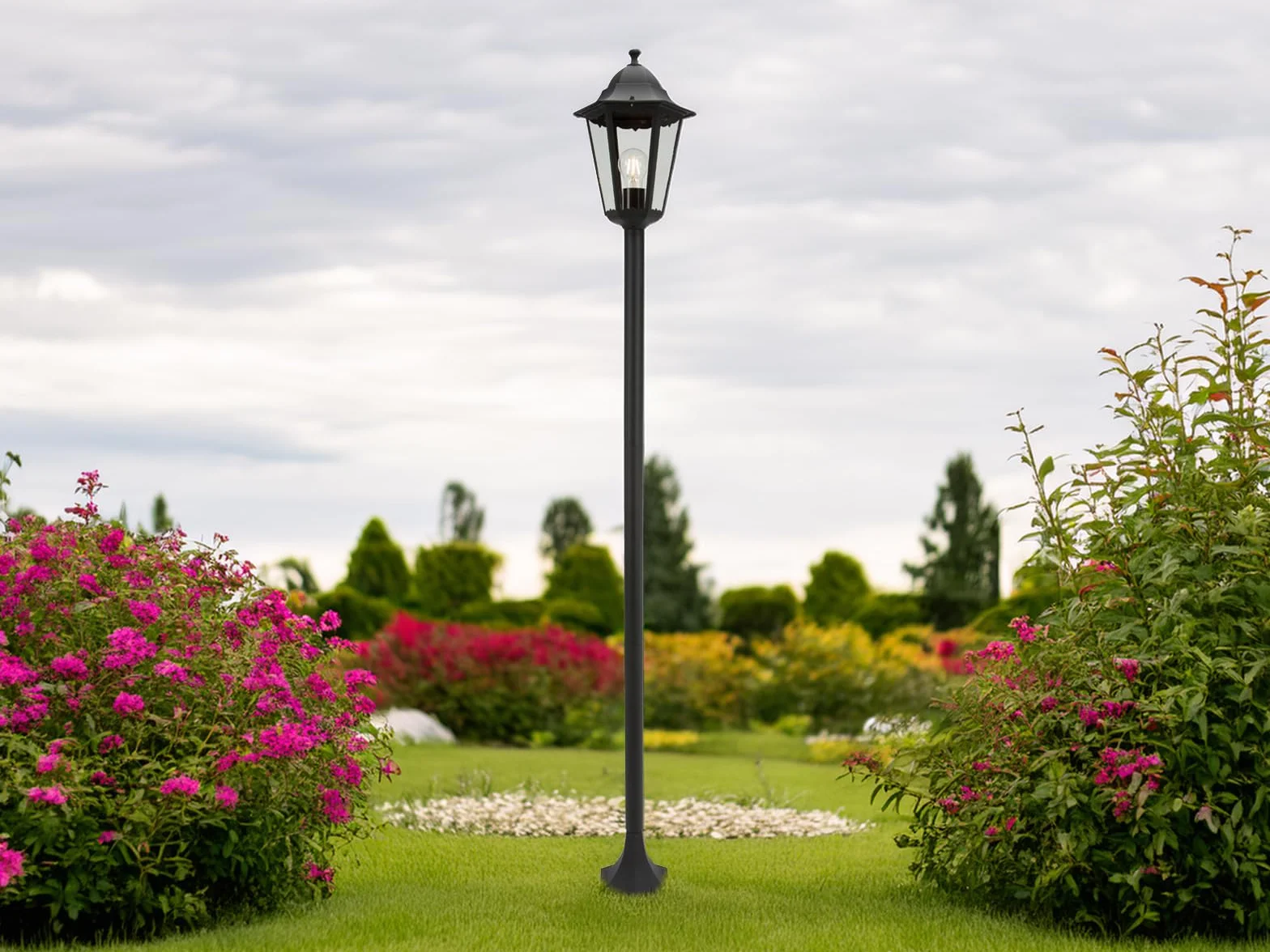 Smartwares Klasyczna lampa stojąca 170 cm E27 60 W szkło aluminium