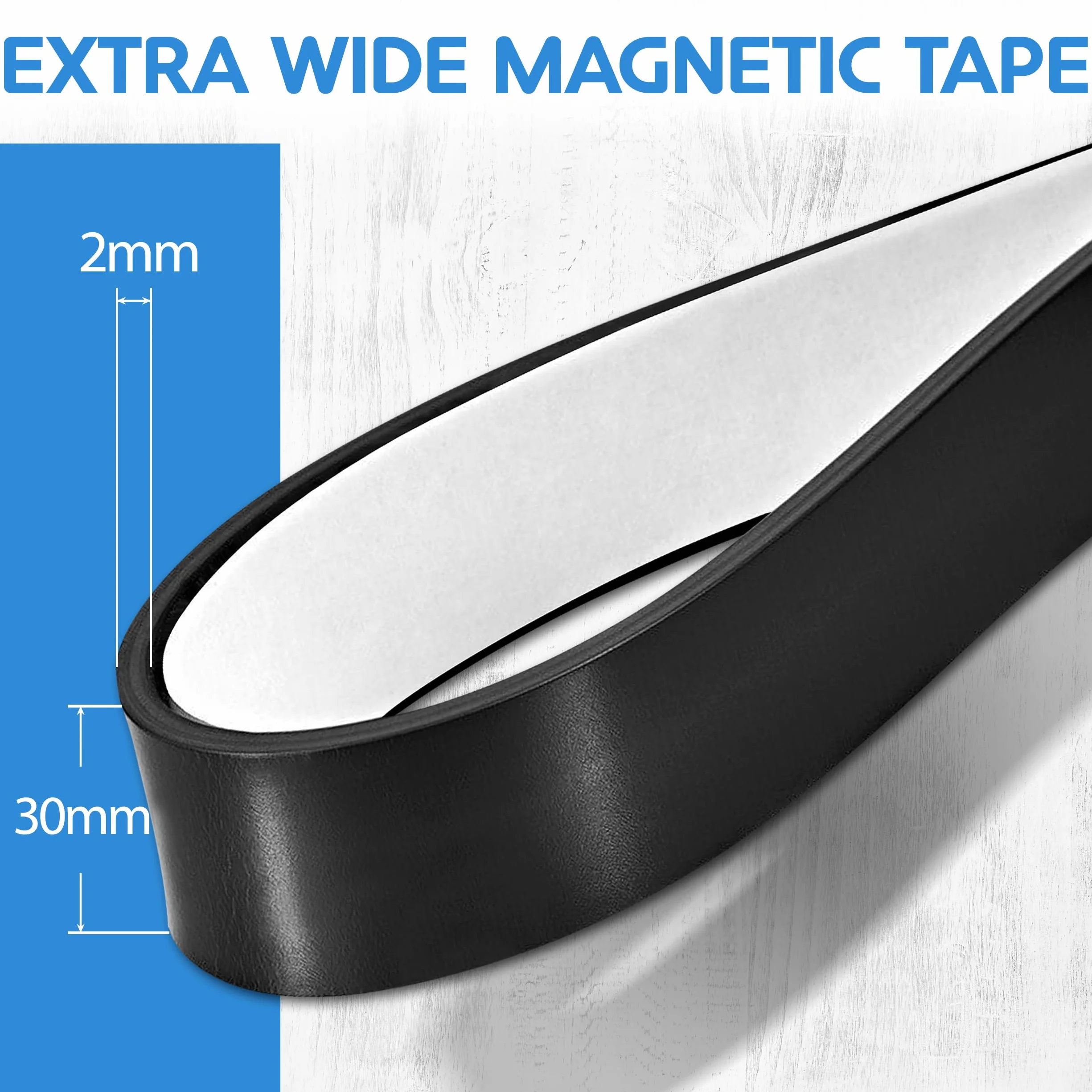 Taśma Magnetyczna Samoprzylepna 3 Metry - Paski Magnetyczne do Przedmiotów Metalowych