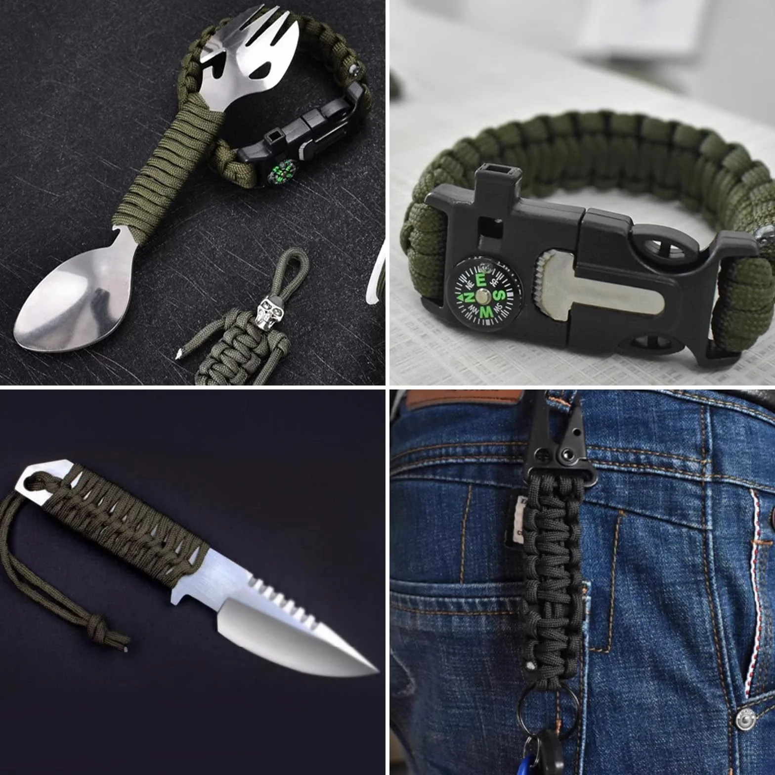 4 sztuki 60 m linki nylonowej Paracord 550, zestaw survivalowy Paracord 4 mm, 7 rdzeni, linka smoka, linka Paracord, akcesoria do bransoletek, linka sztruksowa, odporna na rozerwanie i trwała