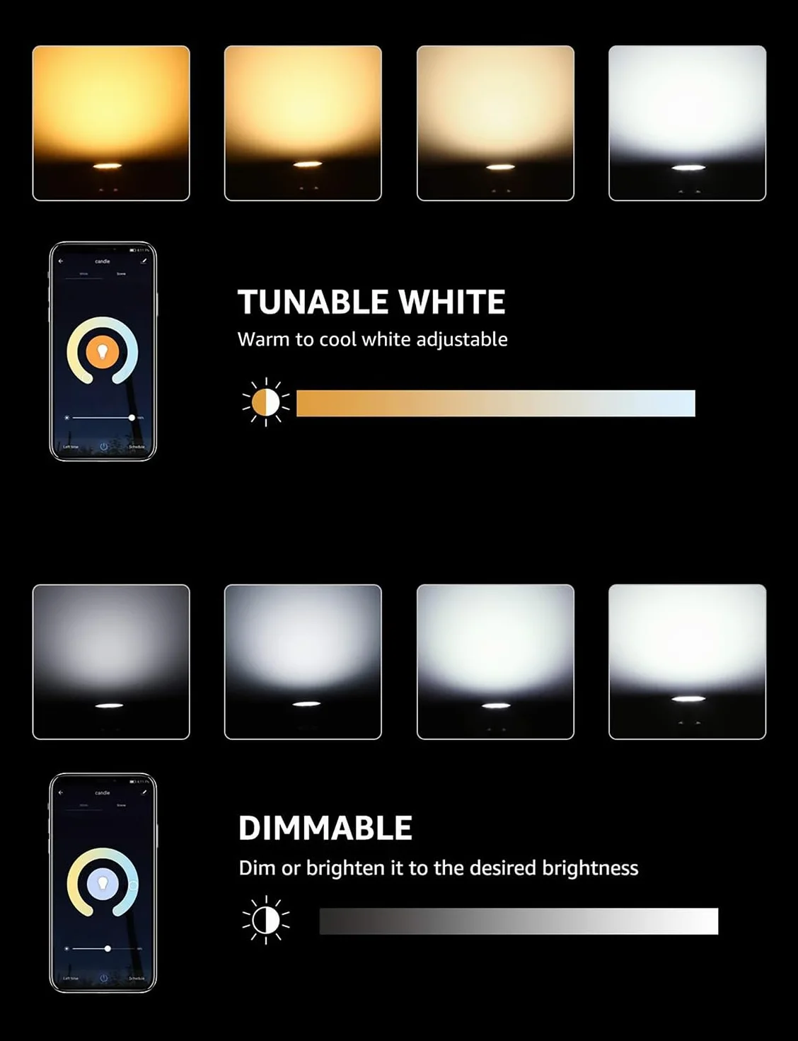 Lepro GU10 inteligentne lampy LED, Alexa, możliwość ściemniania, ciepła biel i zimna biel, żarówki LED (4,5 W = 50 W, żarówka halogenowa), kompatybilna z Alexa i Google Home, 2 sztuki