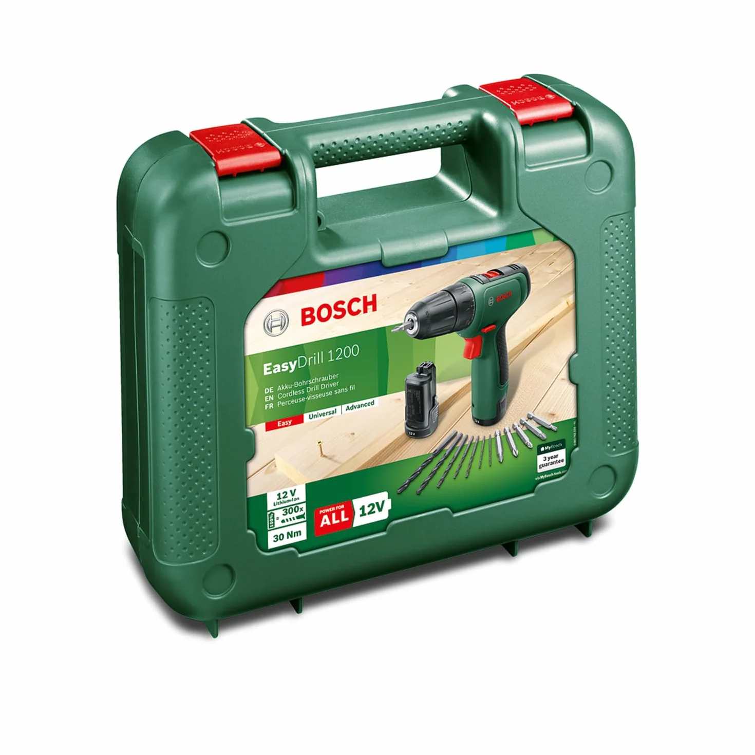 Bosch EasyDrill 1200 Akumulatorowa Wiertarka 12V Zestaw 2 Akumulatory Walizka
