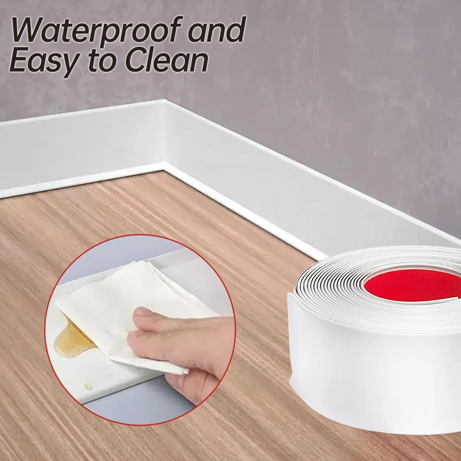 Miękka listwa przypodłogowa samoprzylepna PCW 6 m 50 x 20 mm biała