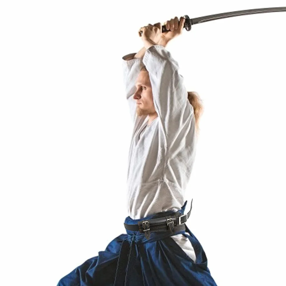 Unisex skóra PU rapier pochwa uchwyt pas talia pochwa średniowieczny miecz kabura rycerz broń bojowa rapier pierścień pasek pasek kabura kostium miecz pasek rekwizyty cosplay