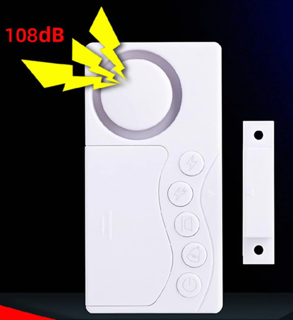 WANGCL Magnetyczny Alarm 108 dB 4 Tryby Do Drzwi Okna Lodówek