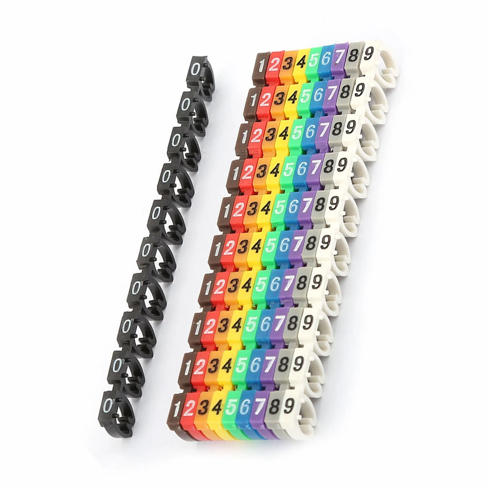 Znacznik numeracji przewodów plastikowy klips do kabli 6 mm² 100 szt.