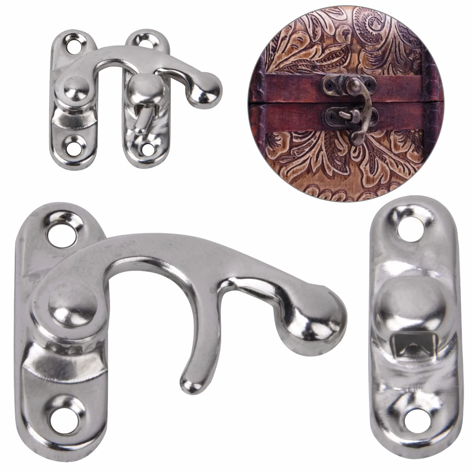BAOFUYA Zawiasy Vintage Antyczne 30 Sztuk 3,2 x 2,8 cm Żelazne Haczyki Retro Srebrne Prawe