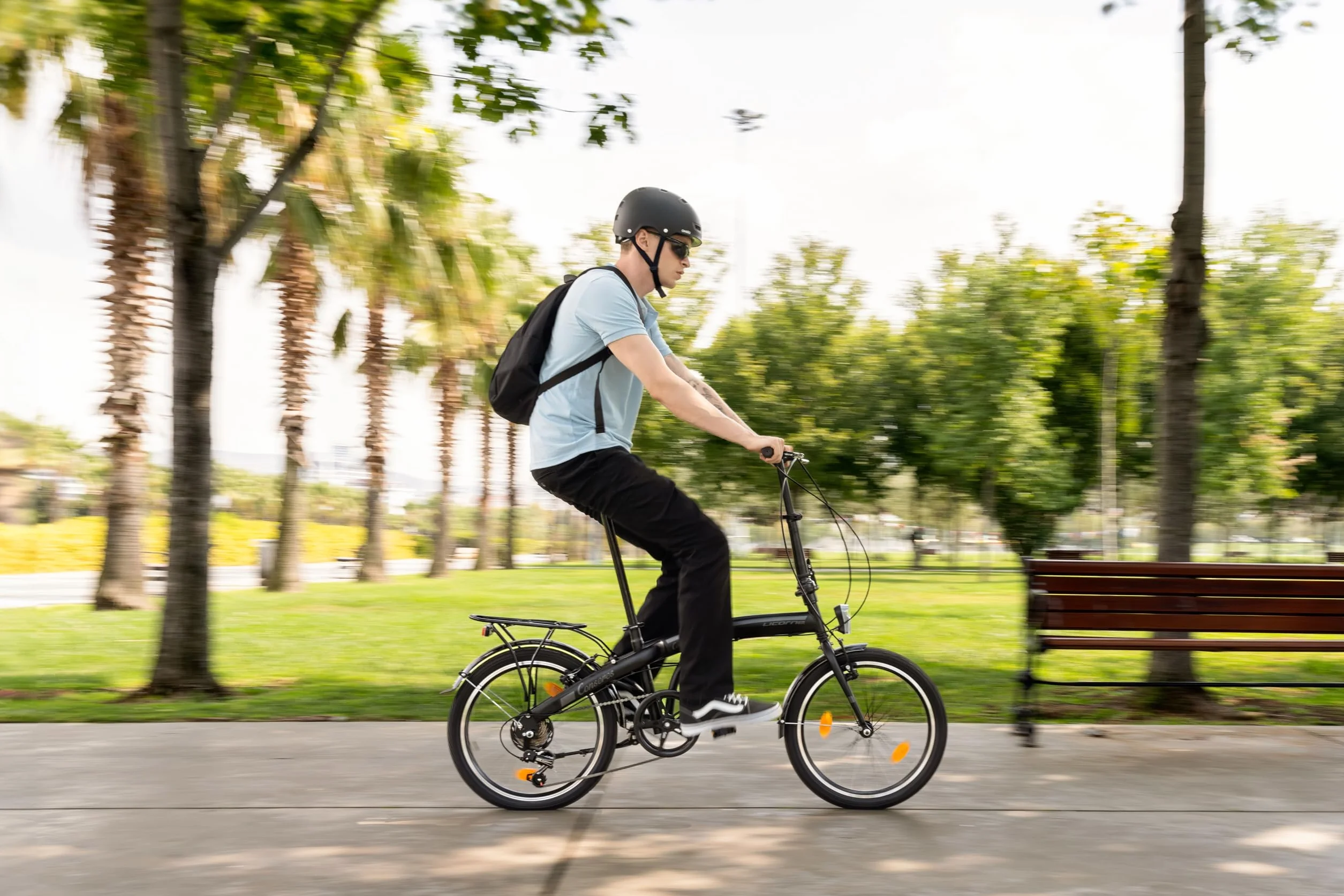 Licorne Bike CONSERES Składany rower premium, 50.8 cm, dla mężczyzn, chłopców, dziewcząt i kobiet, 6 biegów, holenderski, czarny/czerwony