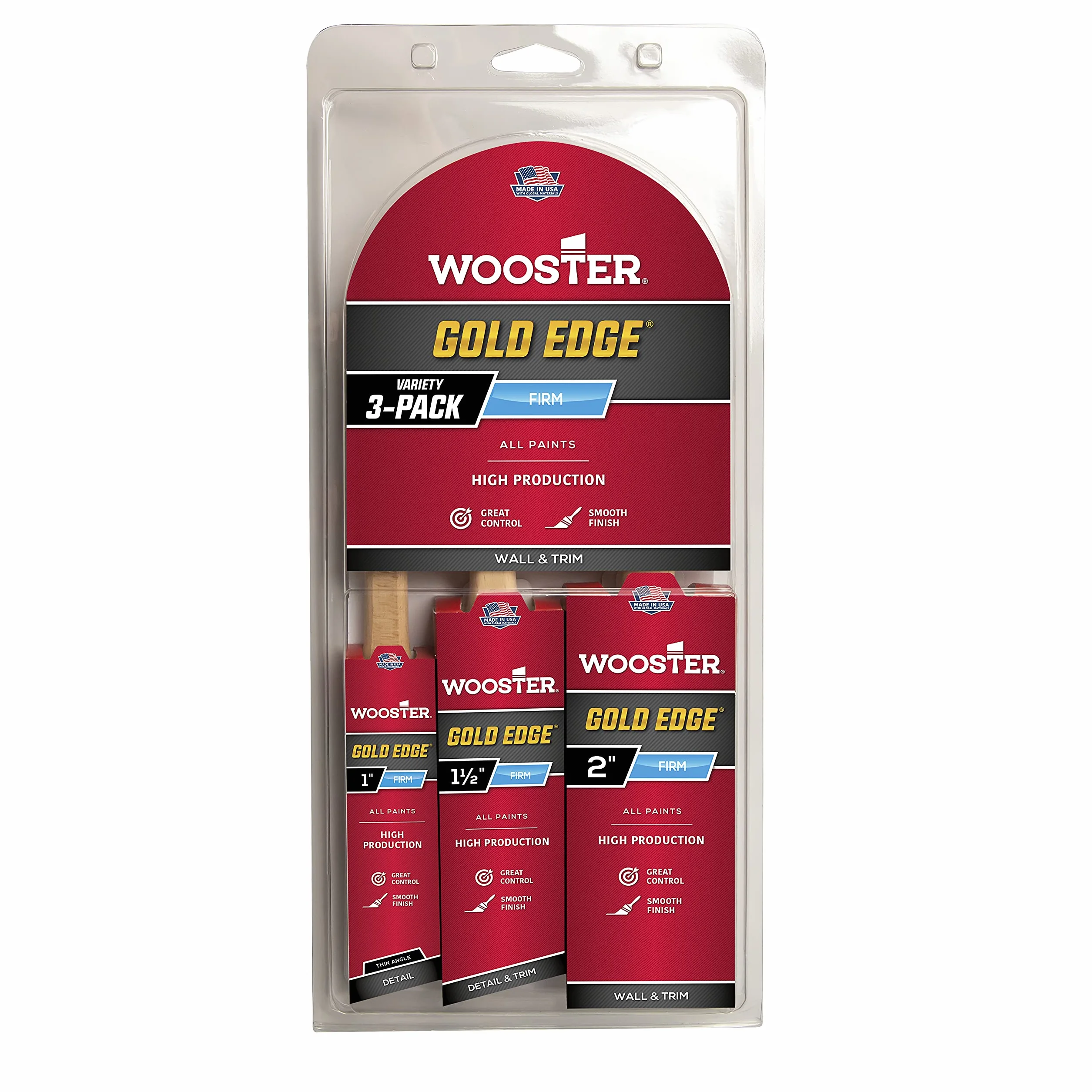 Wooster 5239 Szczotka ścienna Edge 3 szt. poliester 2,54 cm