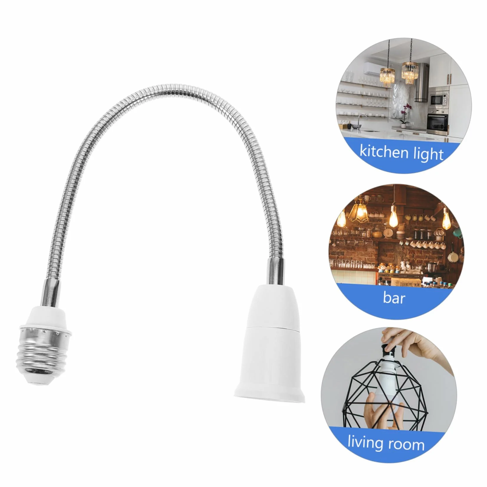 jojofuny E27 Gniazdo Żarówki Adapter Przedłużający Do Podstawy Lampy