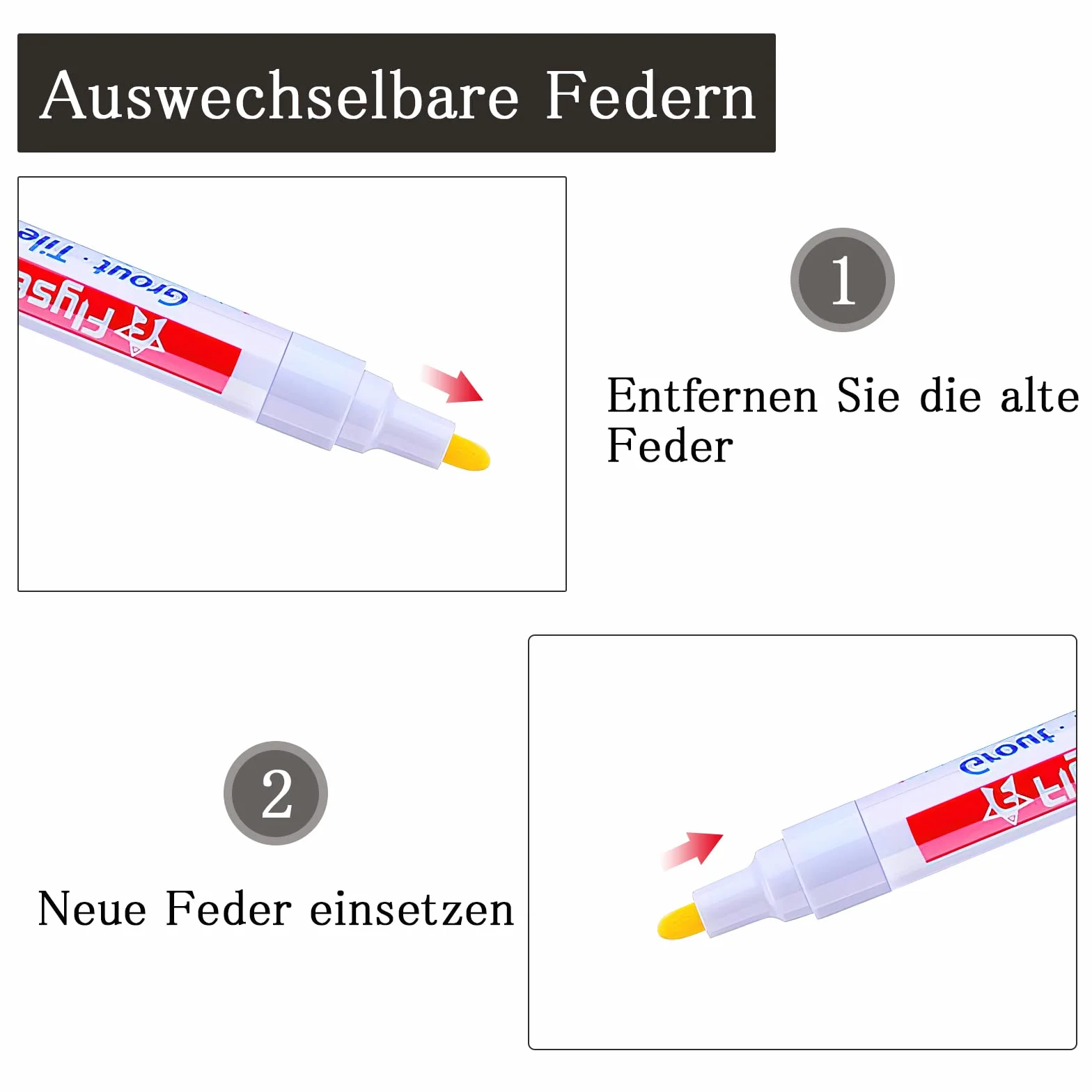 APOMOONS 8 sztuk biały pisaków do fug wodoodpornych do naprawy płytek