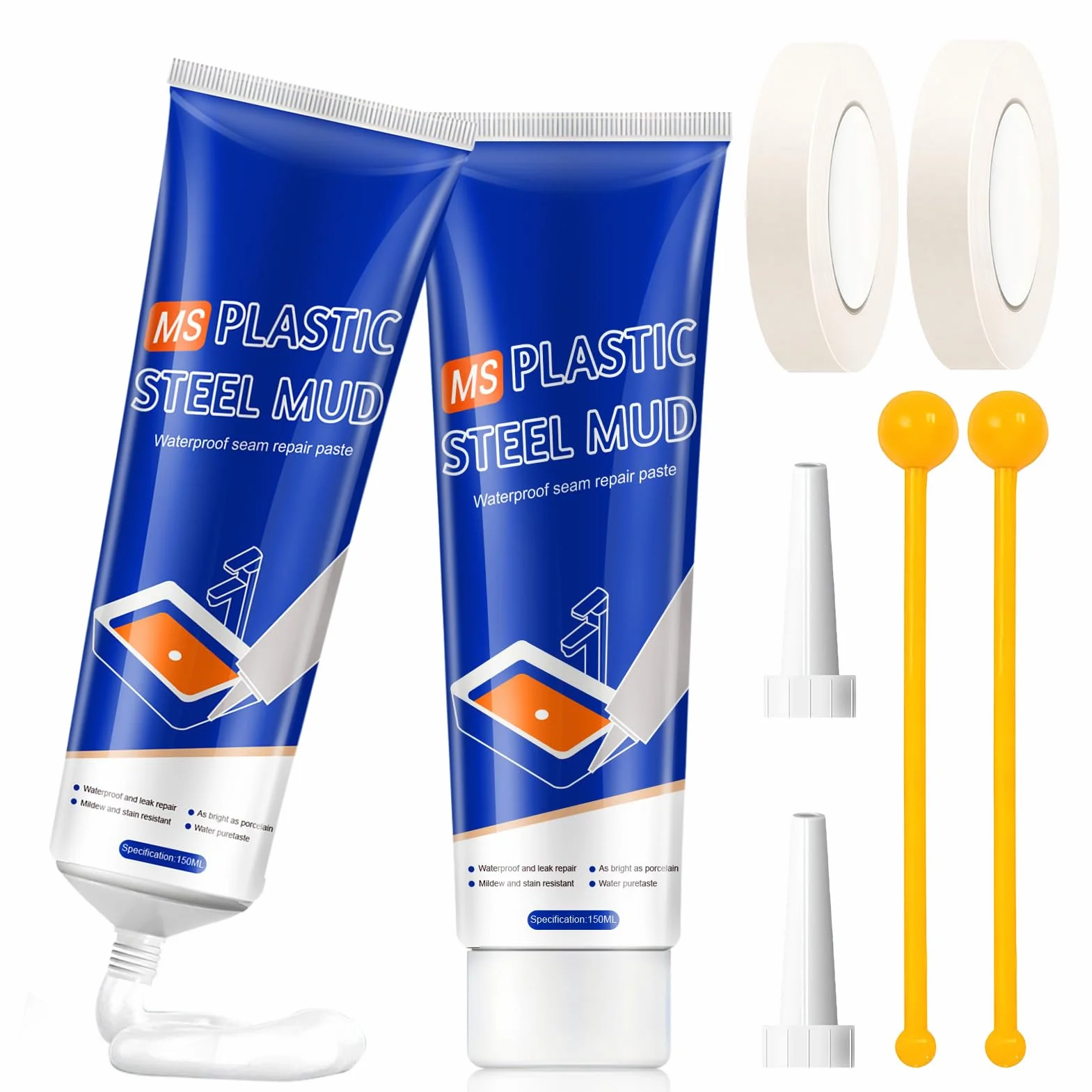 Silikon łazienka biały uszczelniacz sanitarny wodoodporny 150 ml 2 sztuki