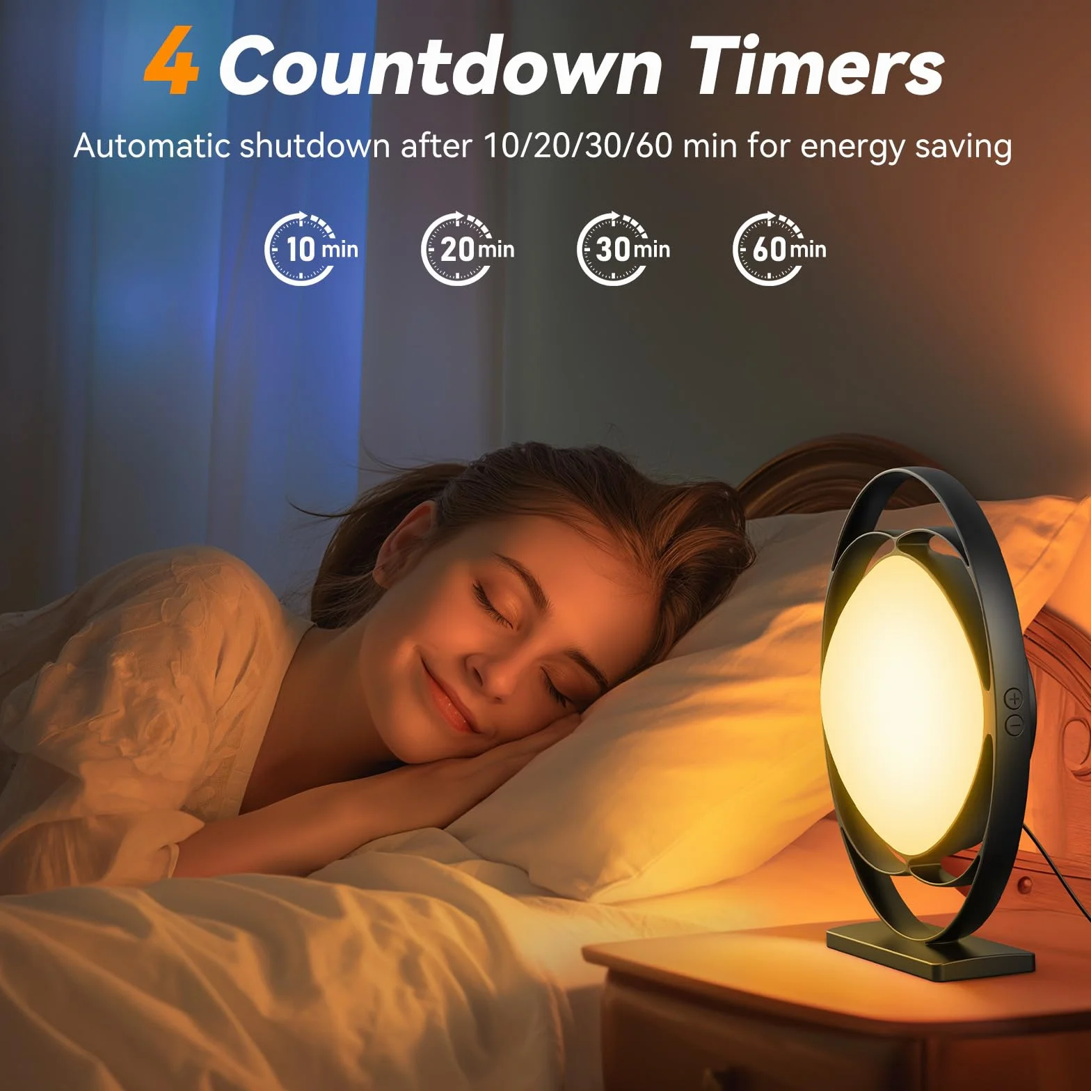 Lampa do światła dziennego 10000 Lux bez UV 3 temperatury barwowe 5 intensywności pamięć słoneczna czarna
