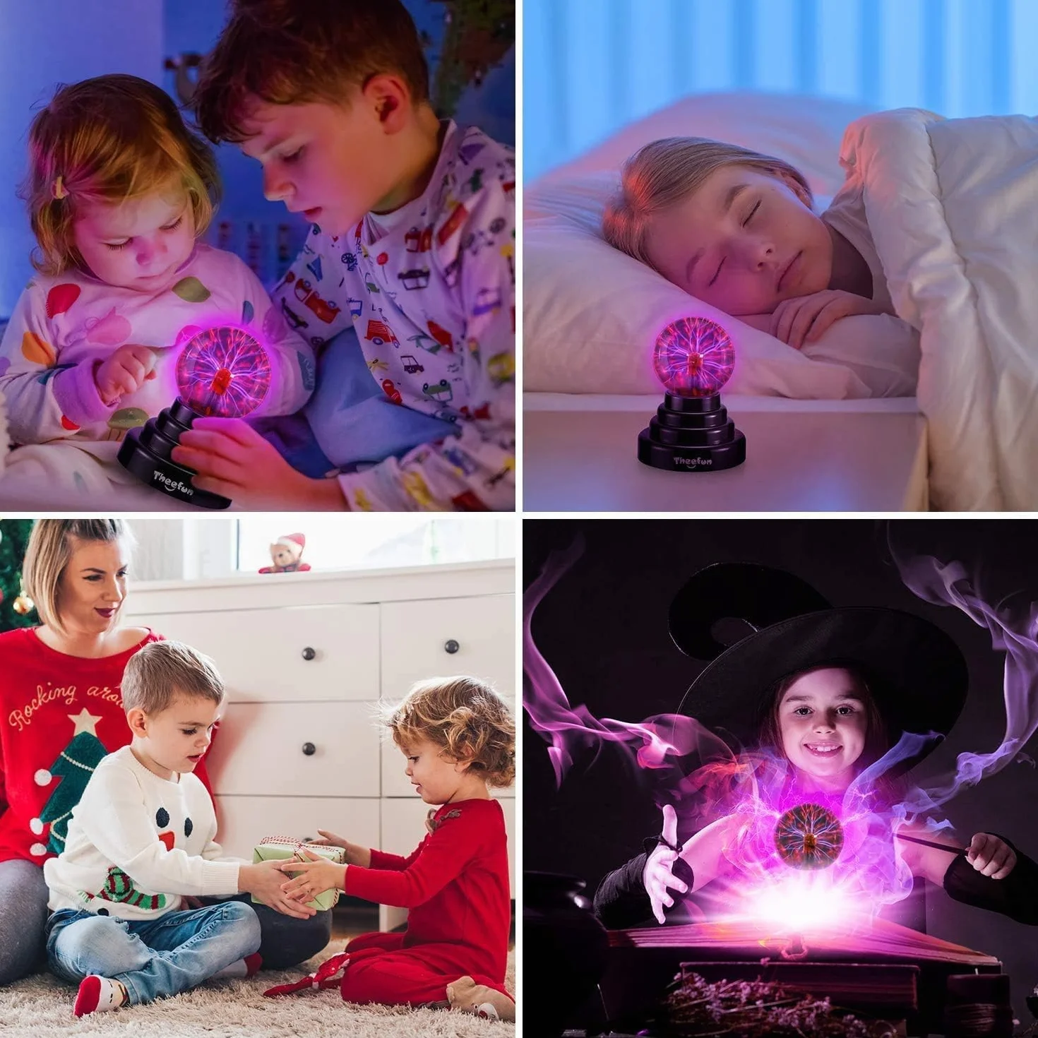 Theefun Kula plazmowa 7,5 cm, lampa plazmowa USB/bateria, wrażliwa na dotyk, efekt błyskowy, zabawka dekoracja dla dzieci