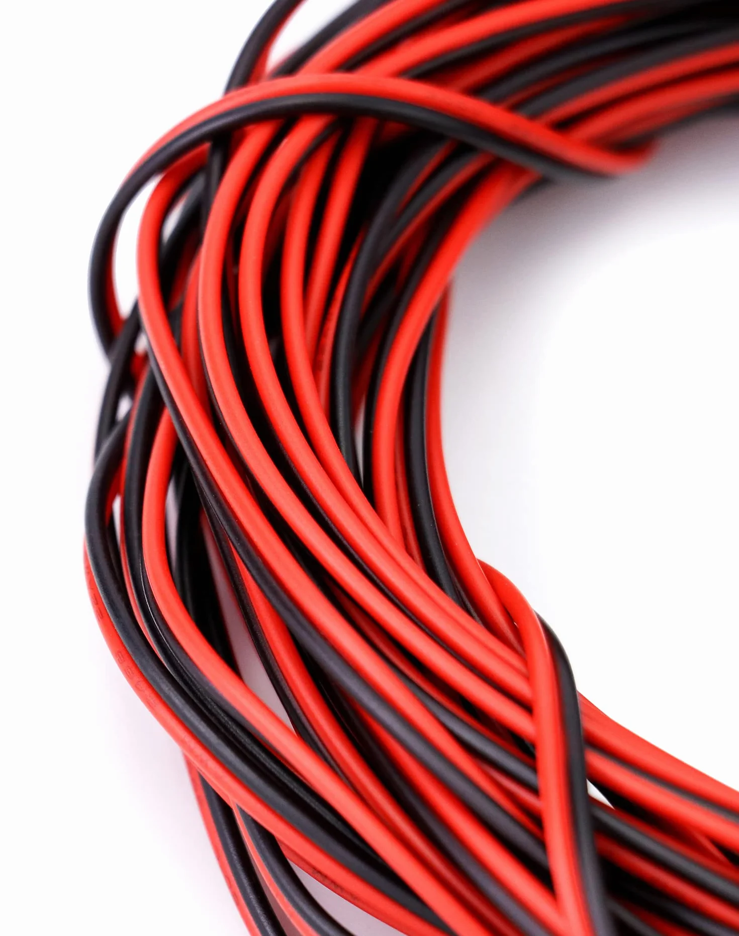 QWORK 10m 22AWG przewód elektryczny 2-żyłowy czarny czerwony do taśmy LED
