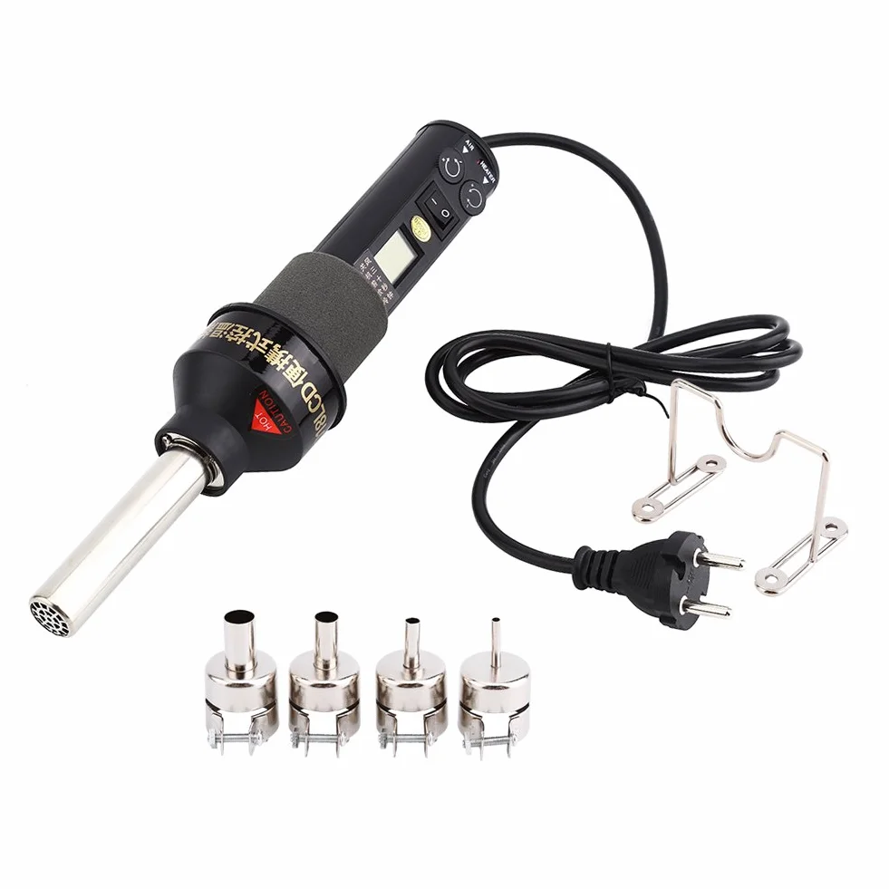 Pistolet na gorące powietrze 450 W LCD 4 dysze regulator temperatury
