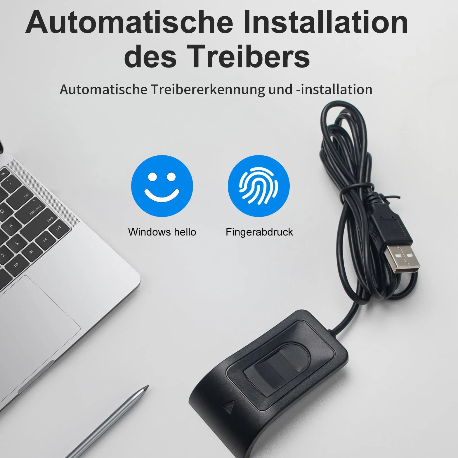 Czytnik linii papilarnych USB do Windows 10/11, Windows Hello Plug and Play