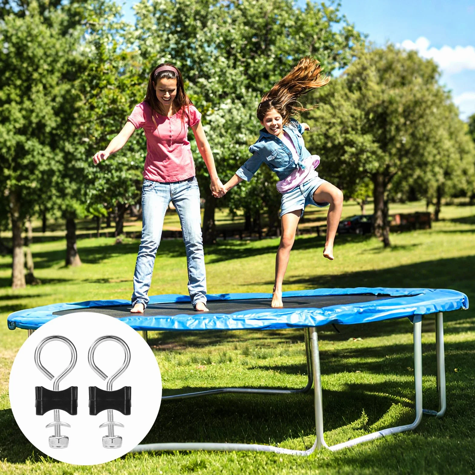 Śruby i Nakrętki do Trampoliny 6mm Gwint Okrągły Zestaw Części Zamienne