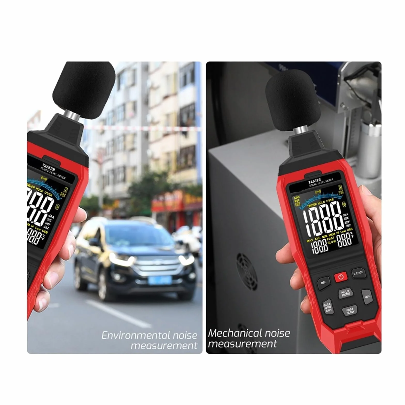 TA652A 30~130dB Noise Decibel Tester A/C Weighting Digital Sound Level Meter