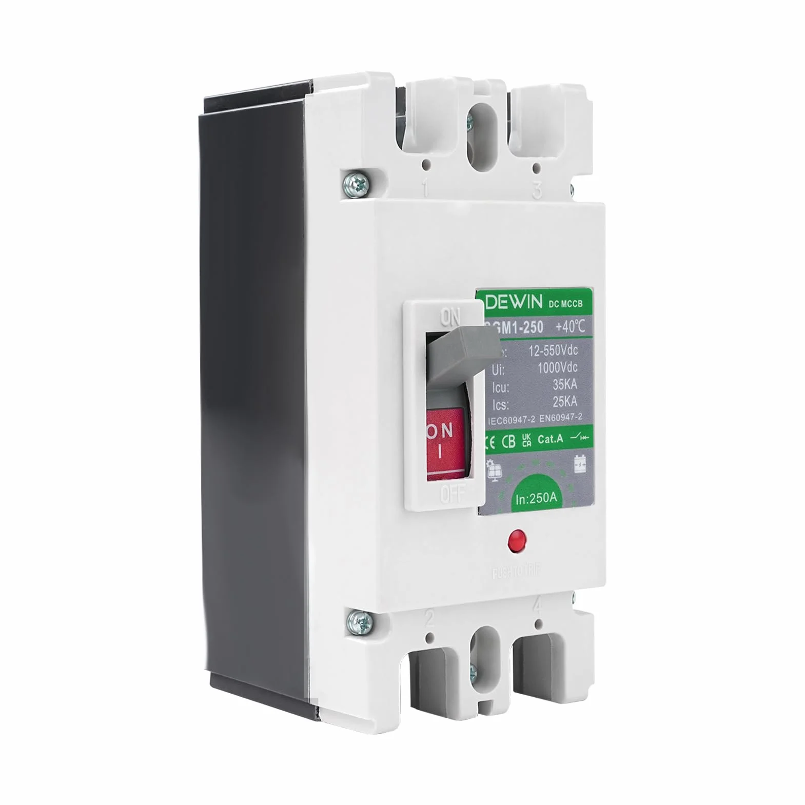 DEWIN Wyłącznik prądu stałego 250A DC MCCB 2P 500V
