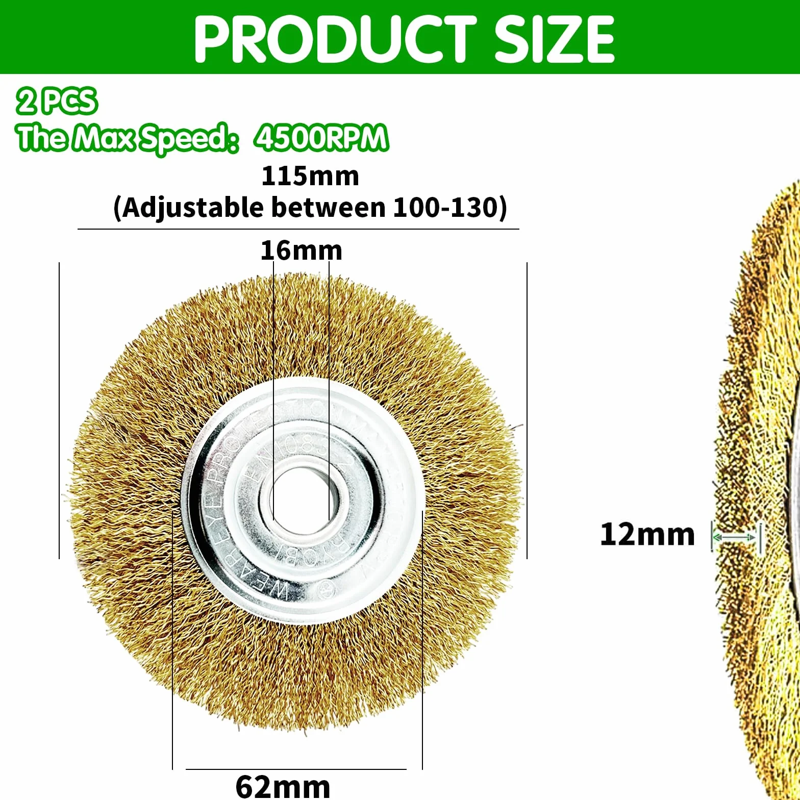 Szczotki do fug z drutu stalowego 115 mm do Glorii Multibrush, szeroka szczotka druciana
