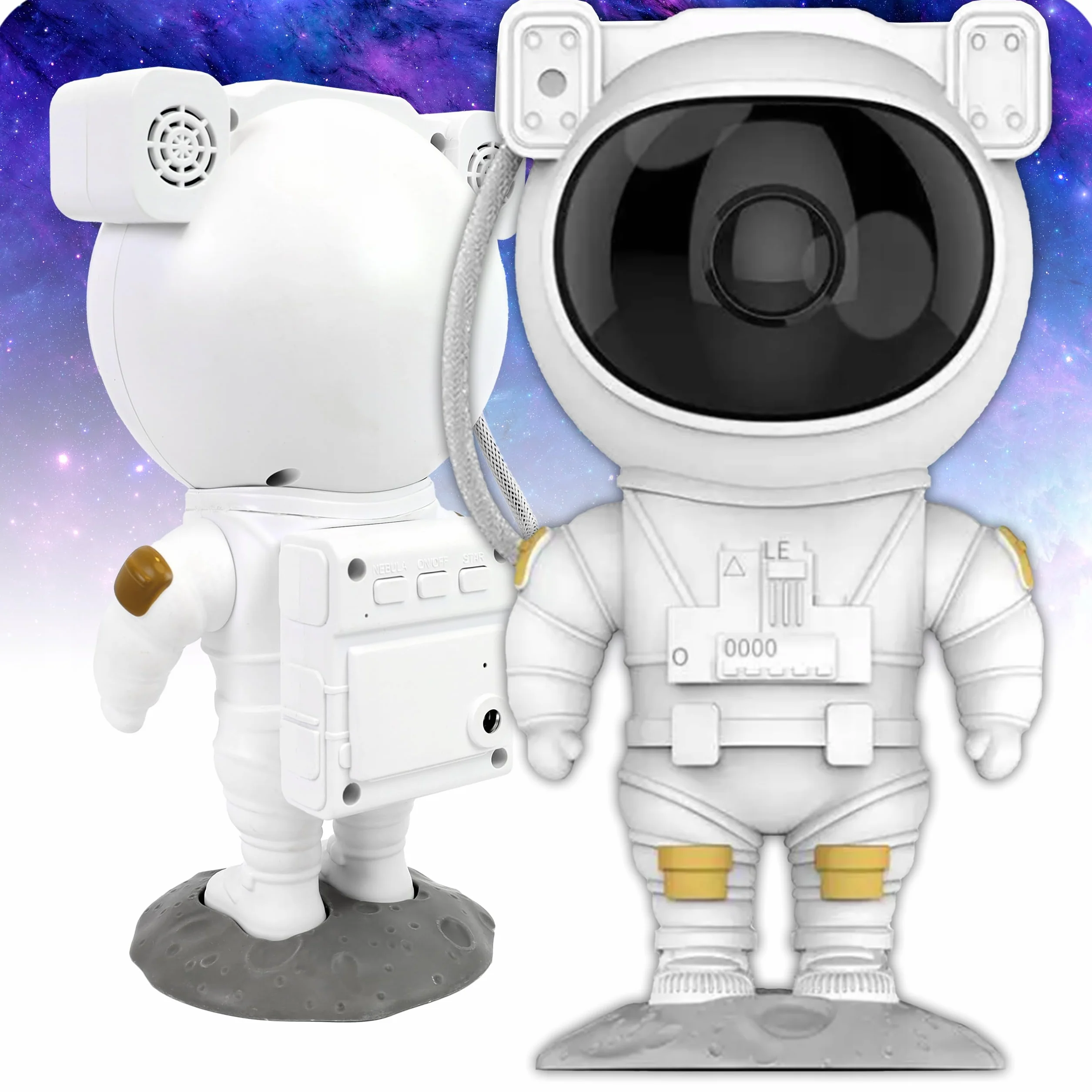 Projektor Gwiazd Astronauta Lampka Nocna LED z Pilotem, 8 Trybów, 360° Regulacja, Timer, Dekoracja Pokoju