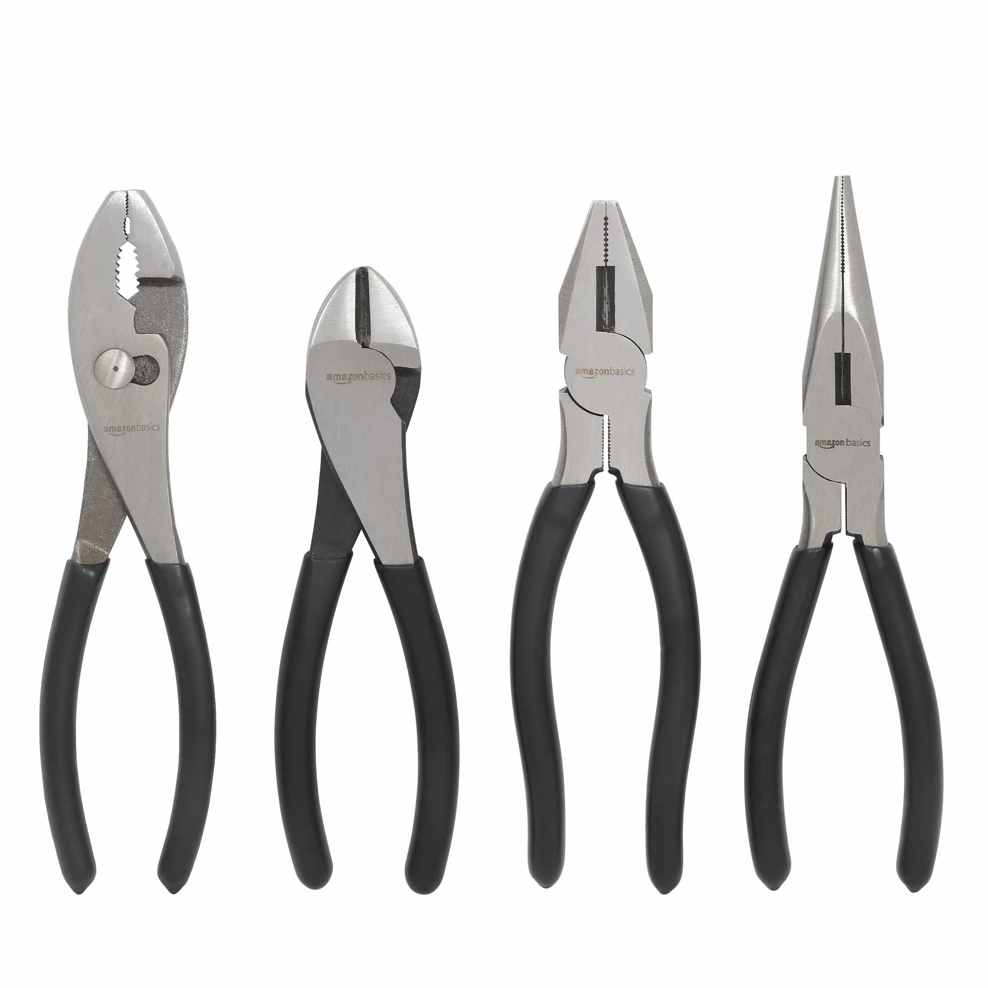 Amazon Basics zestaw szczypiec 4 sztuki czarno-srebrny